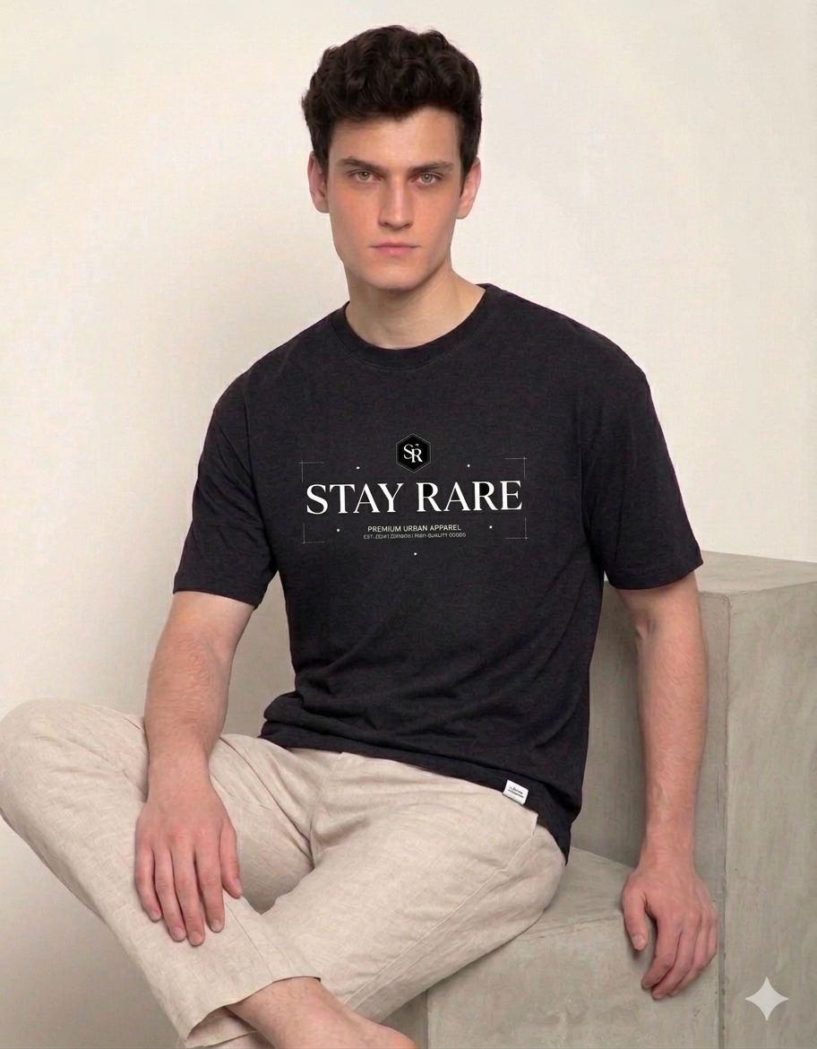 Stay rare black t shirt