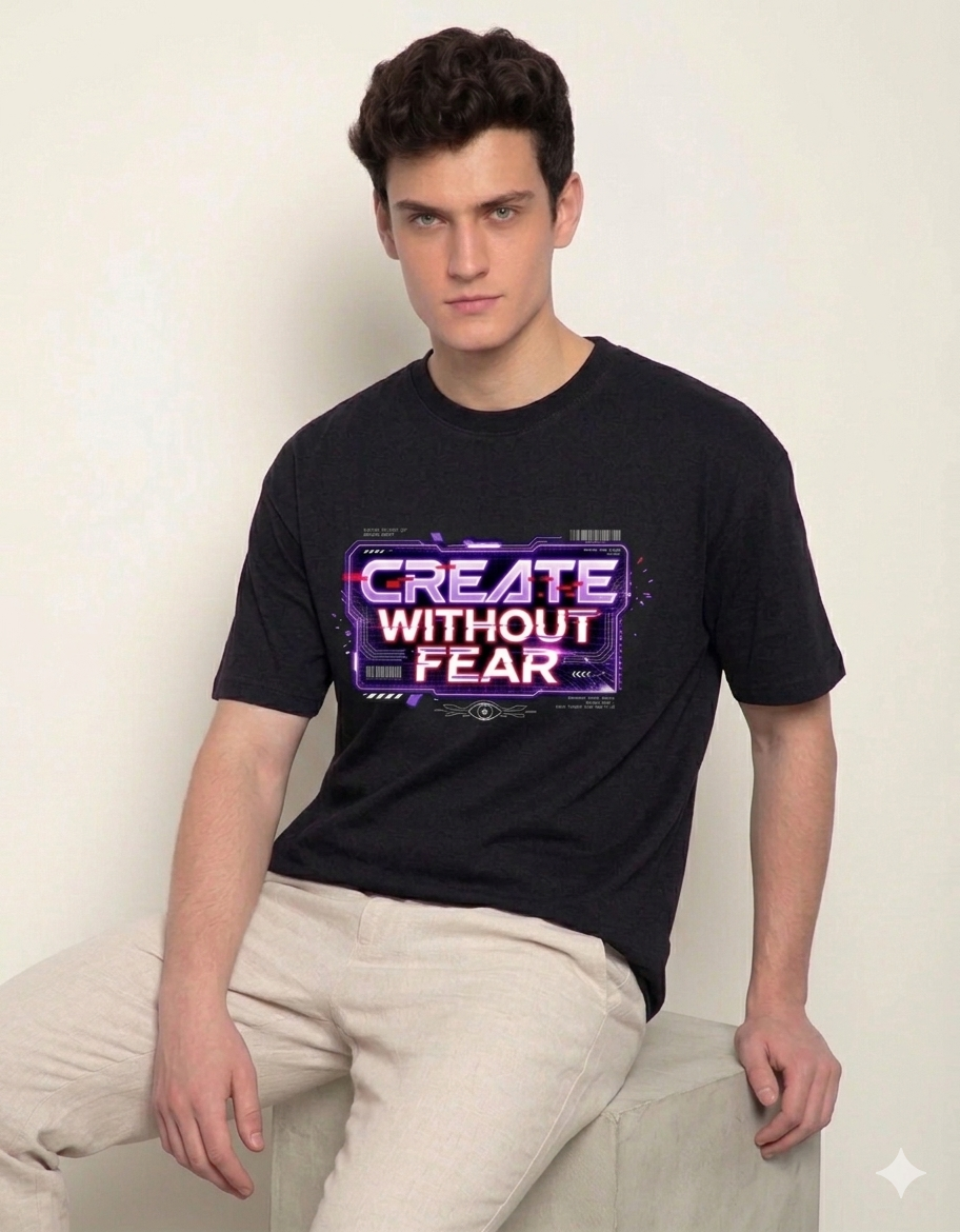 Create without fear black  t shirt