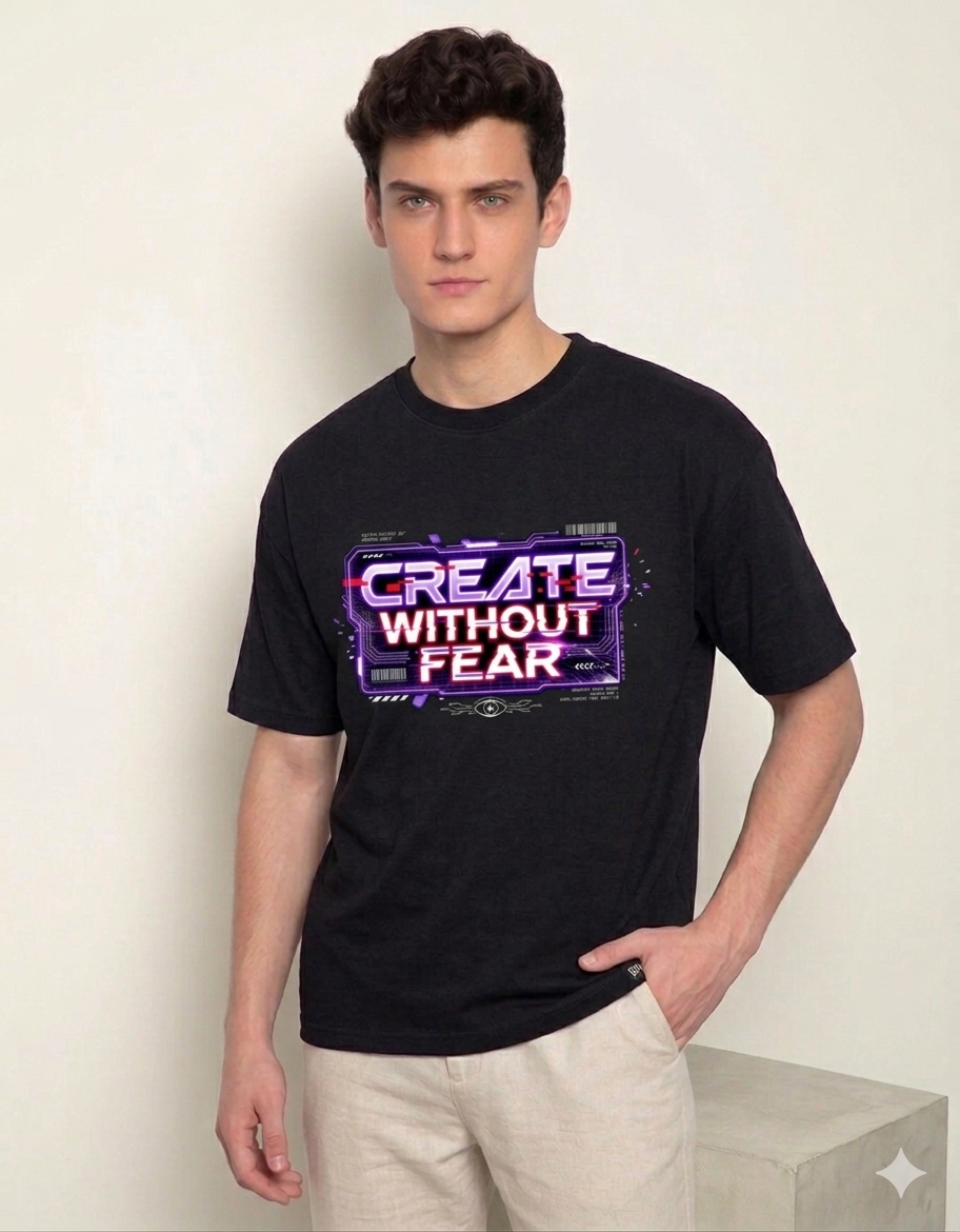Create without fear black  t shirt