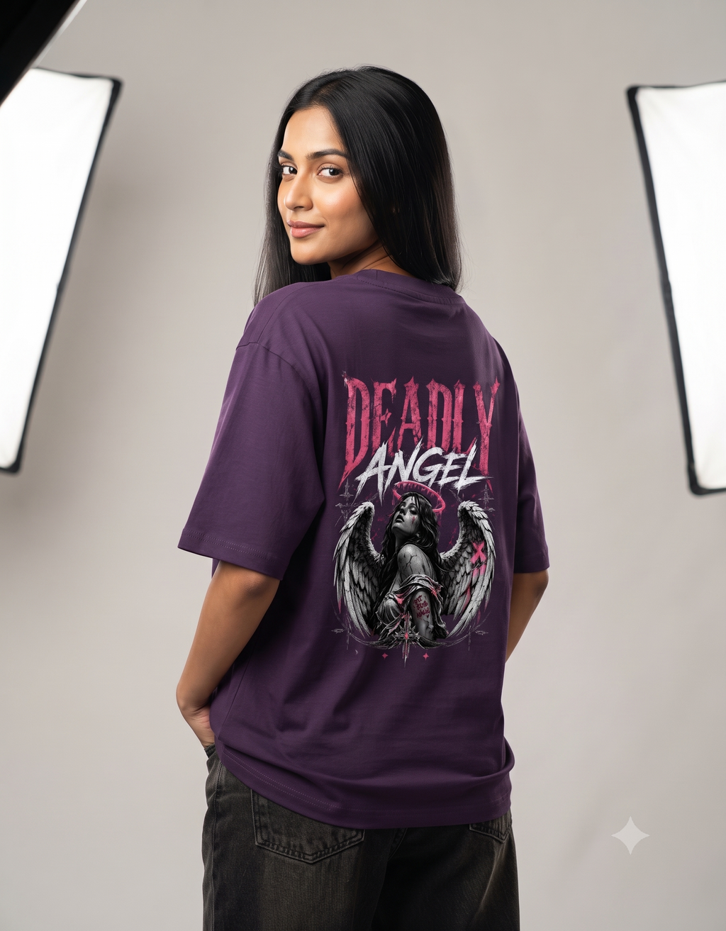 Deadly Angel Oversized T-Shirt – Women's Graphic Tee