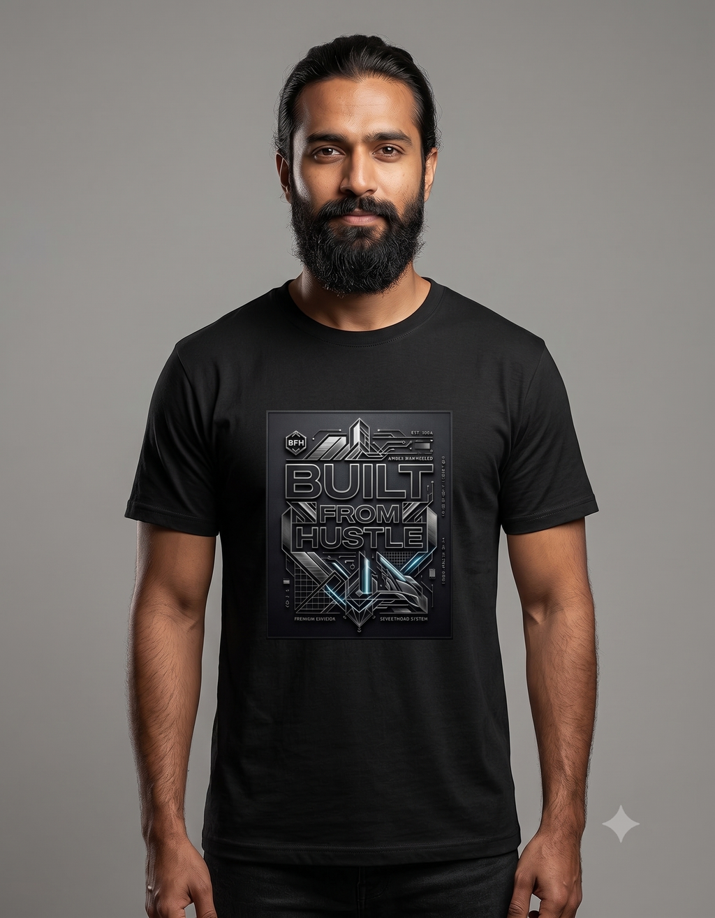 Built From Hustle Metallic Emblem Classic T-Shirt – Unisex Streetwear Tee