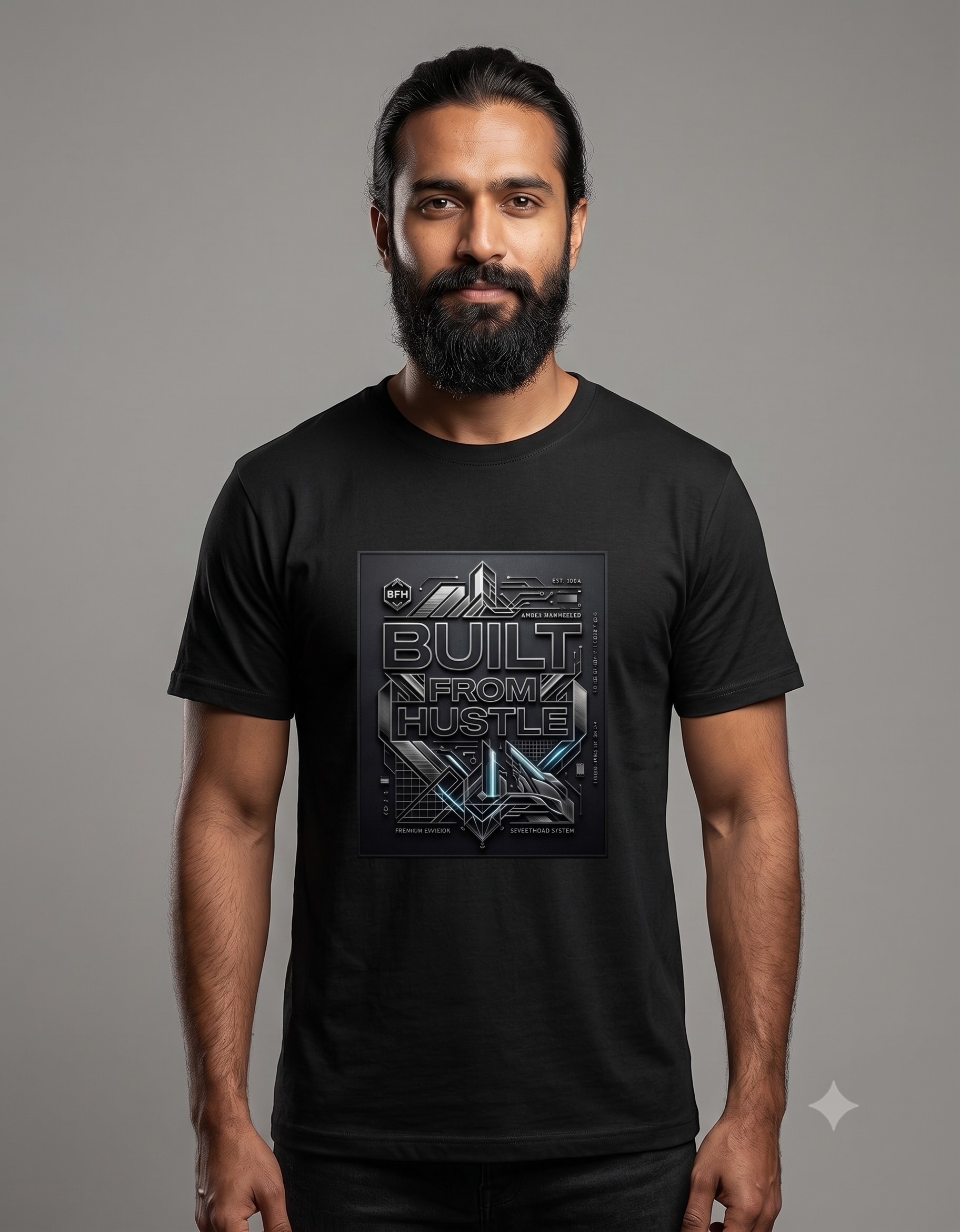 Built From Hustle Metallic Emblem Classic T-Shirt – Unisex Streetwear Tee