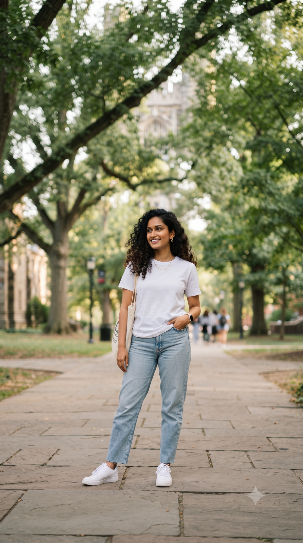 Women's	Classic	Plain	White	T-Shirt