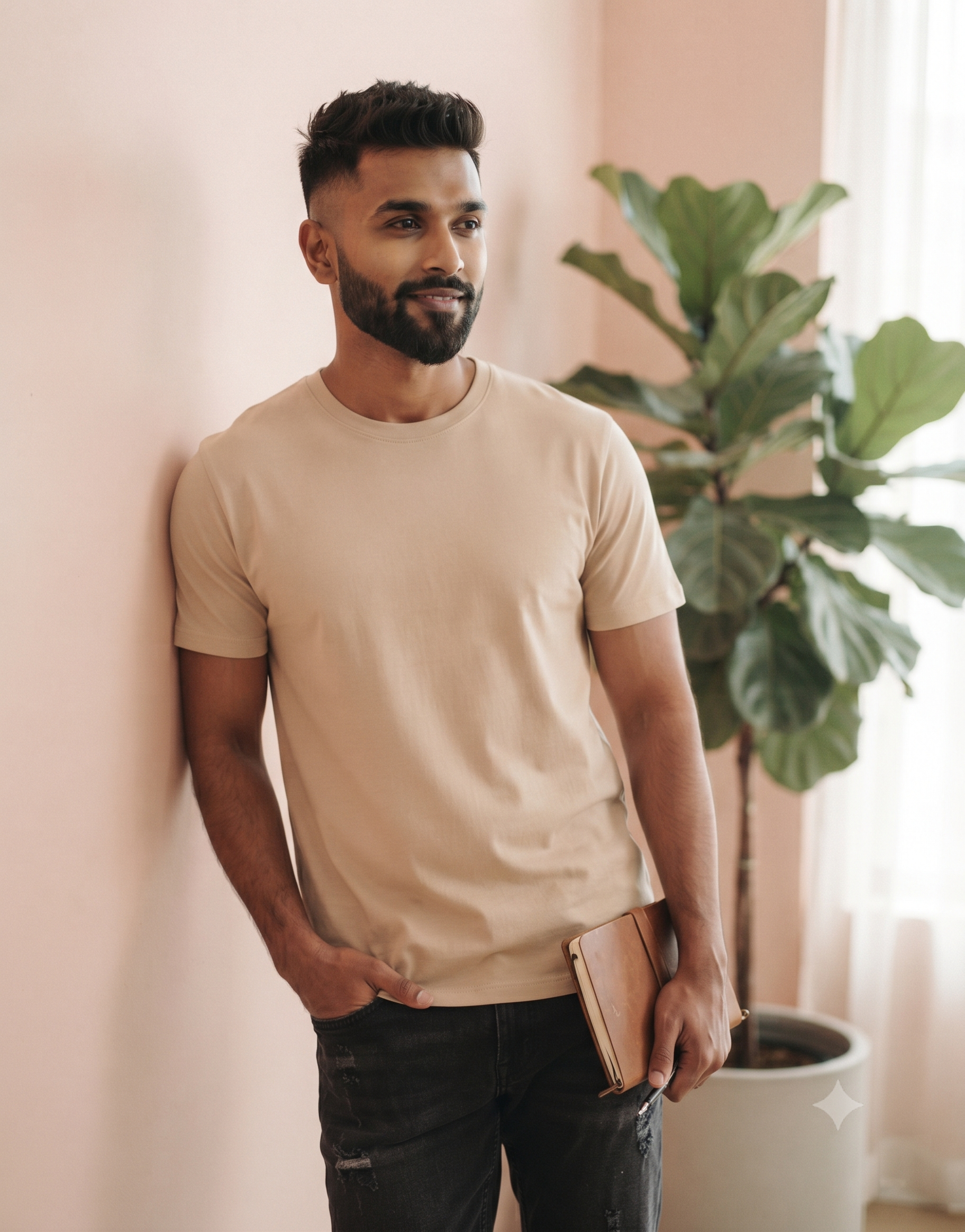 Plain	Beige	T-Shirt