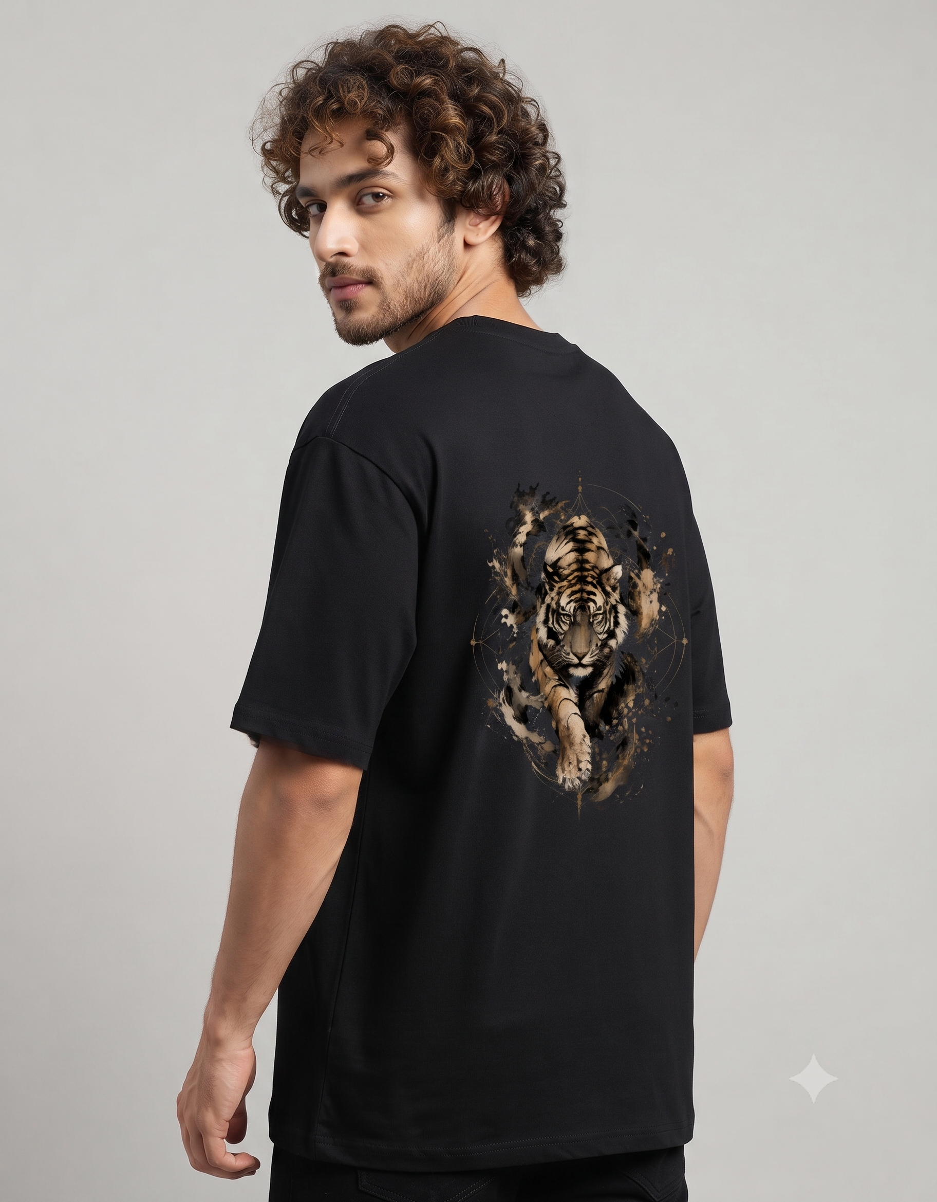 Prowling Tiger Oversized T-Shirt – Men's Graphic Tee