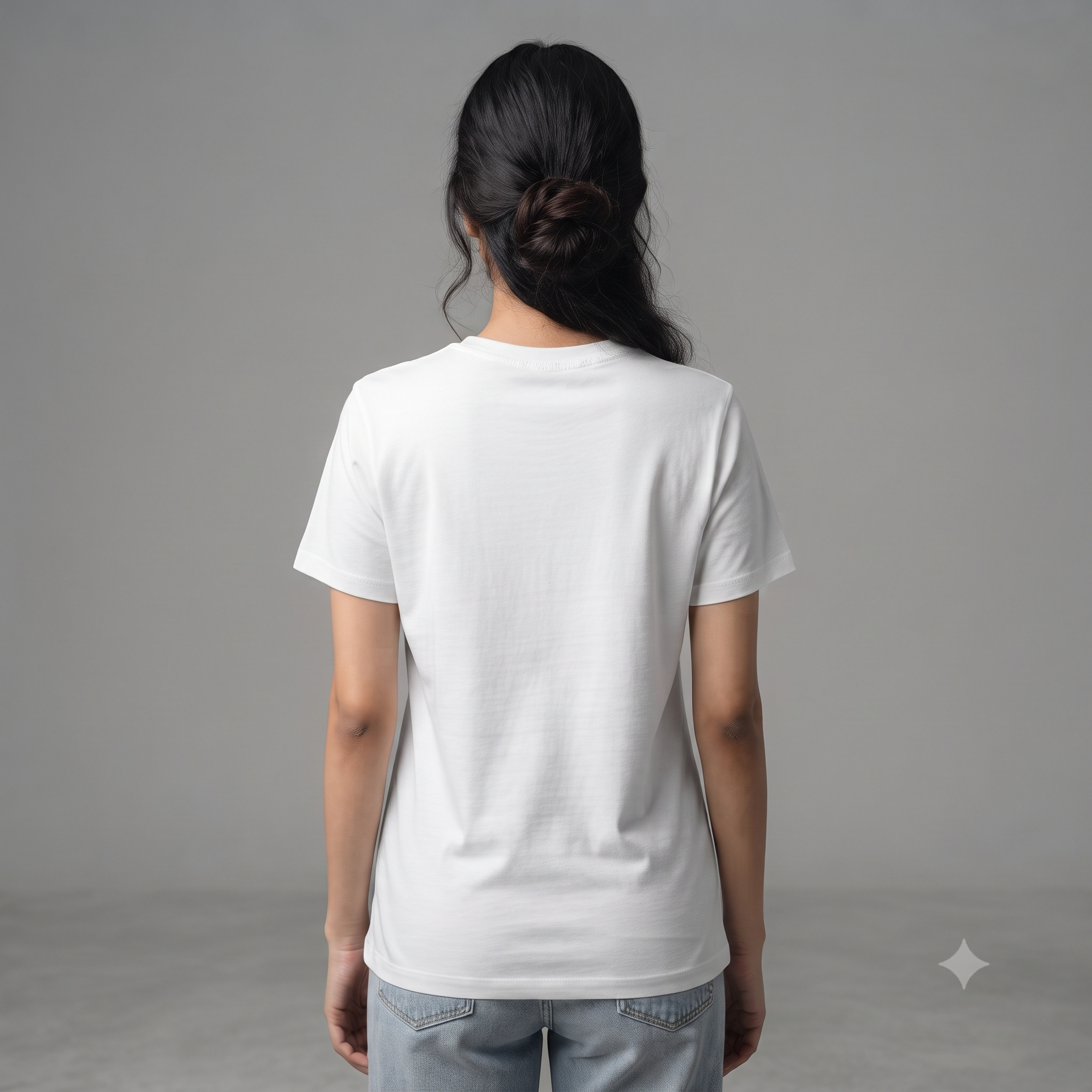 Women's	Classic	Plain	White	T-Shirt