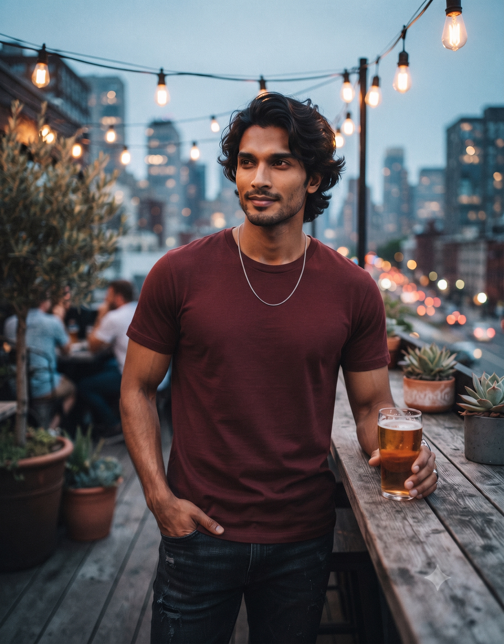 Plain	Maroon	T-Shirt
