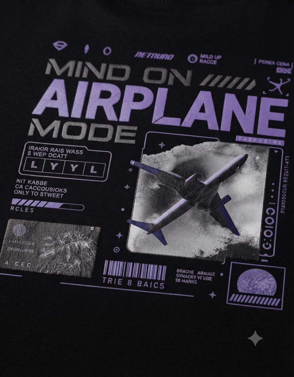 Mind On Airplane Mode Oversized T-Shirt – Men's Graphic Tee