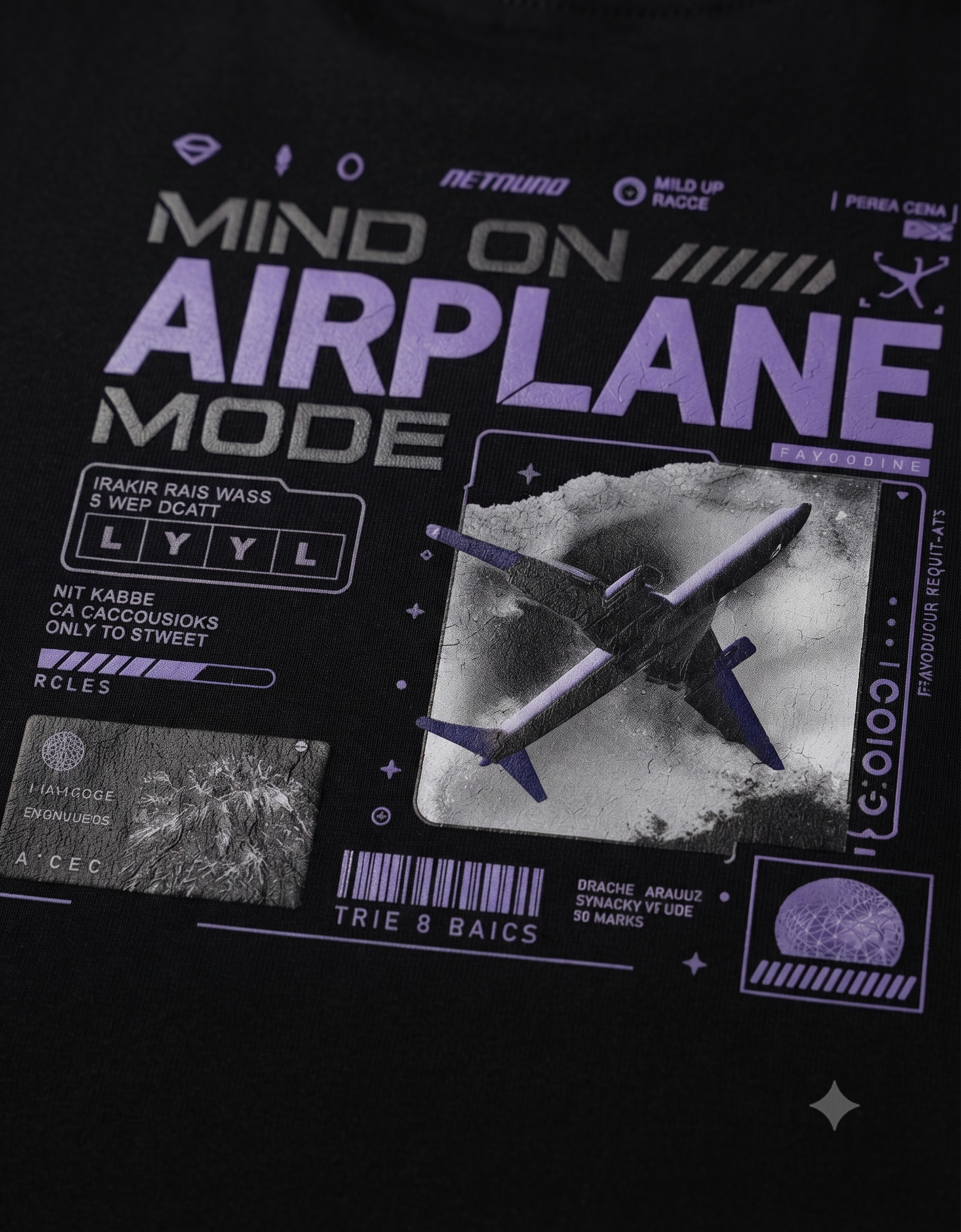 Mind On Airplane Mode Oversized T-Shirt – Men's Graphic Tee