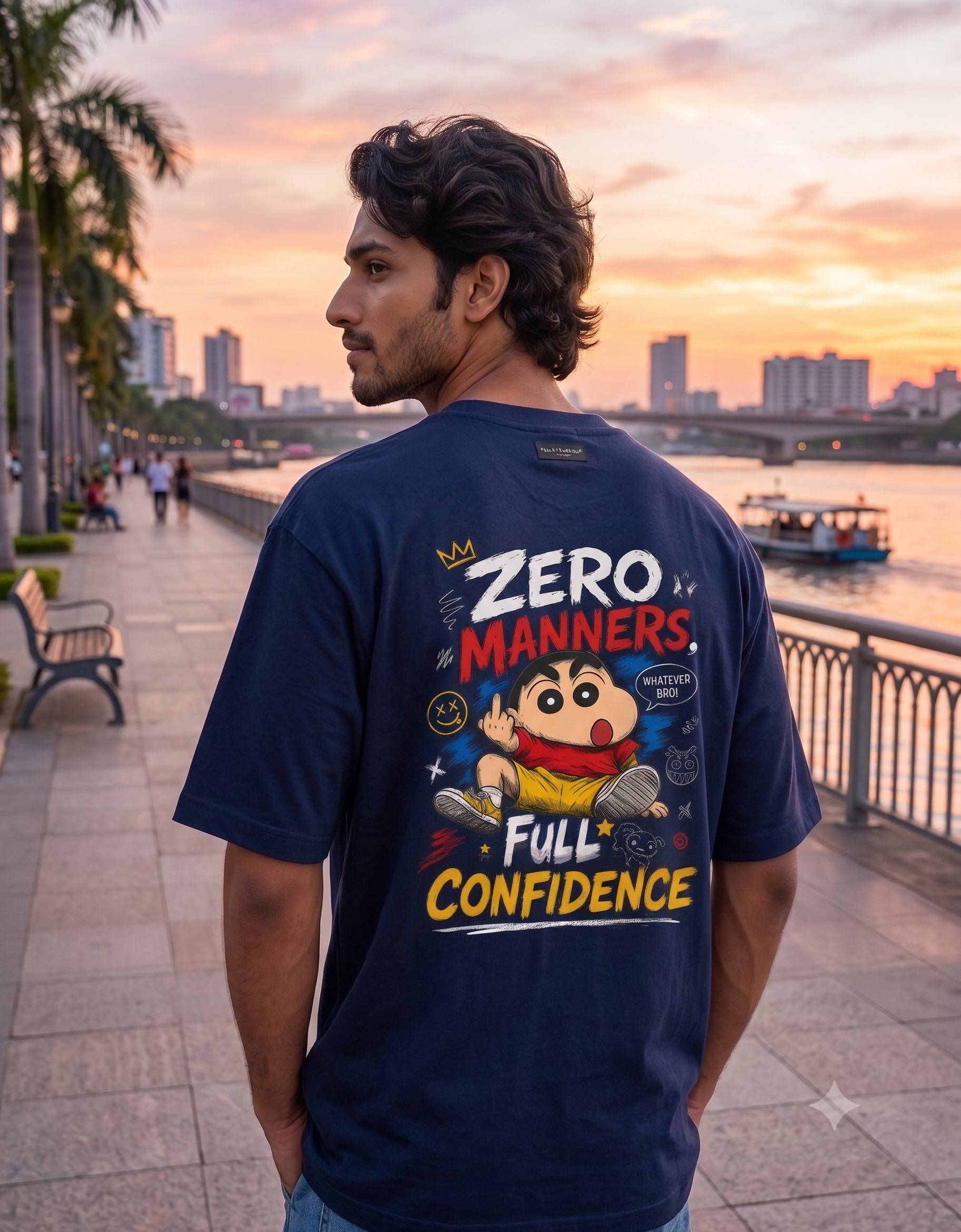 Zero Manners Full Confidence Oversized T-Shirt – Men's Graphic Tee