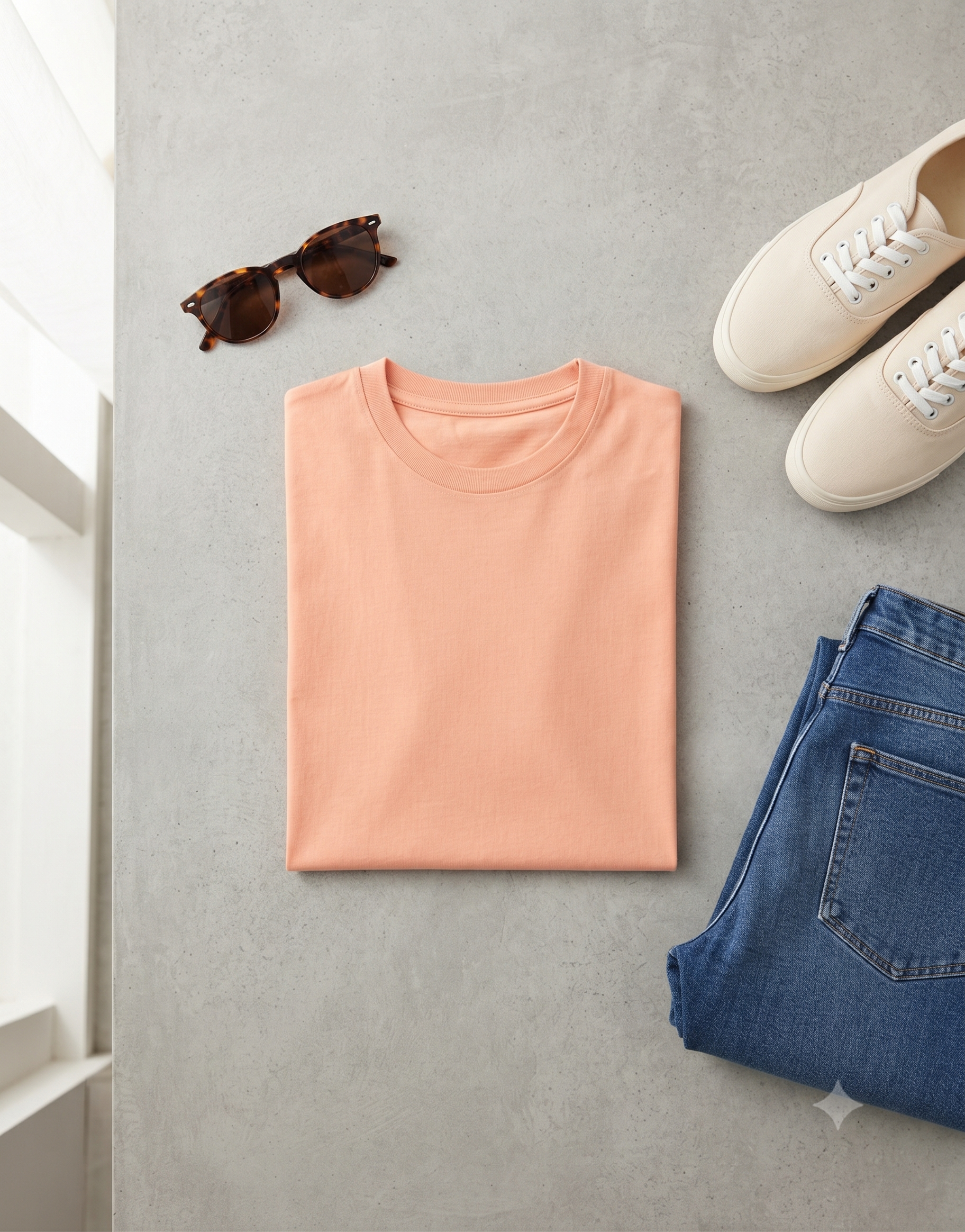 Plain	Peach	T-Shirt
