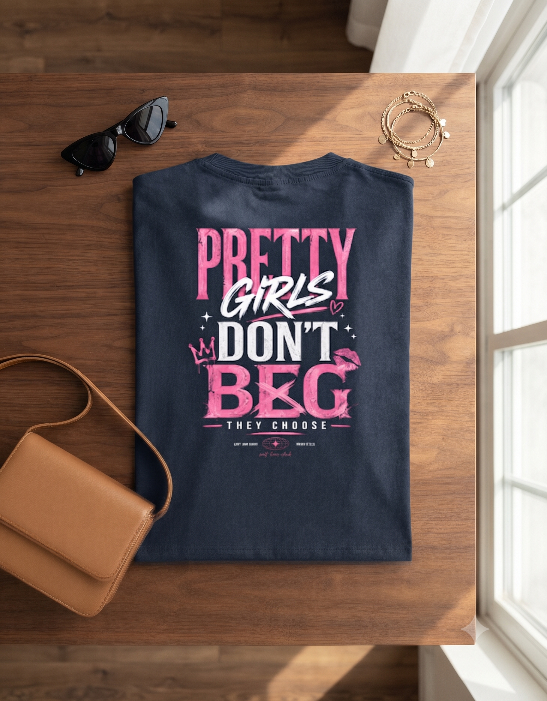 Pretty Girls Don't Beg Oversized T-Shirt – Women's Graphic Tee