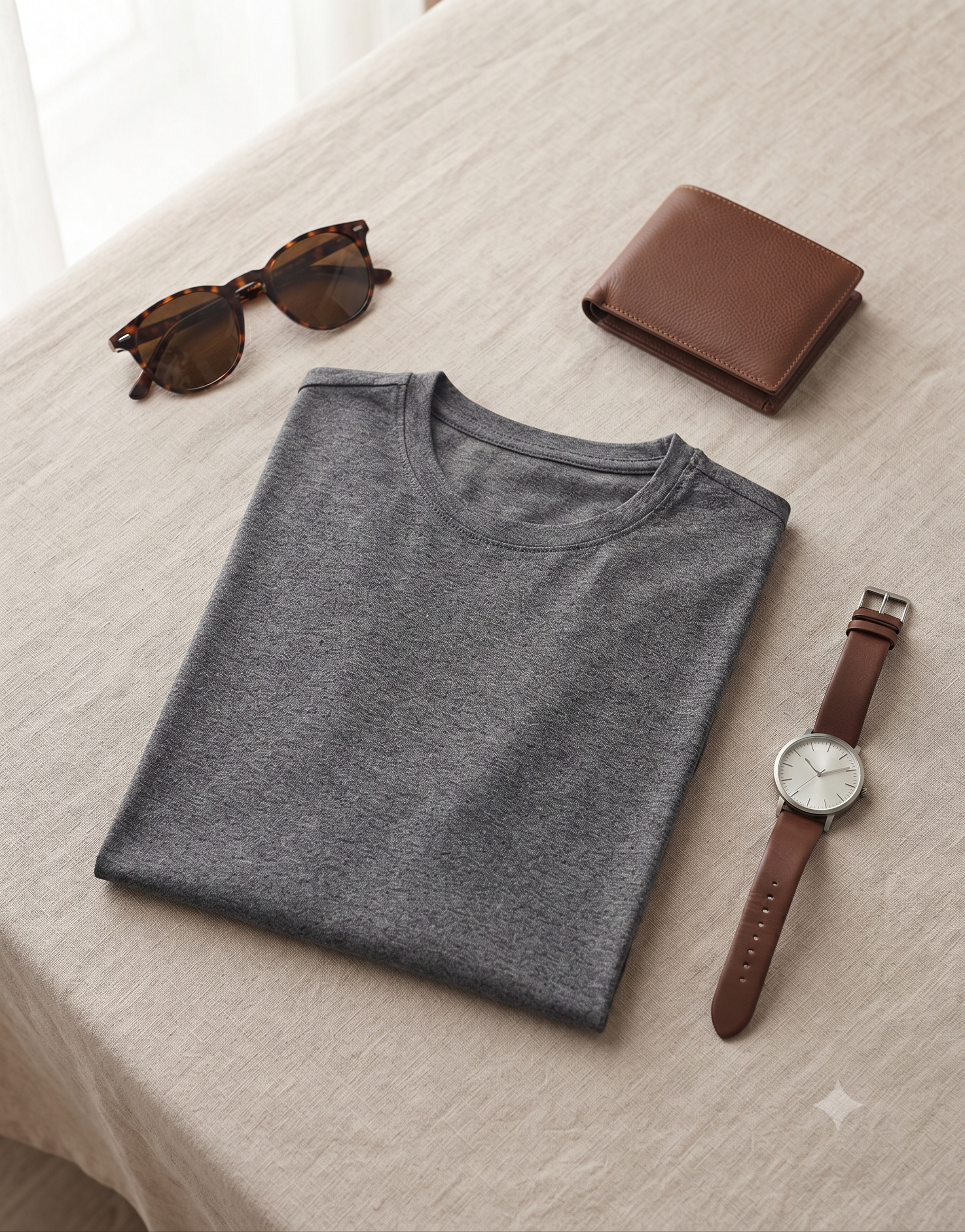 Plain Charcoal Melange T-Shirt