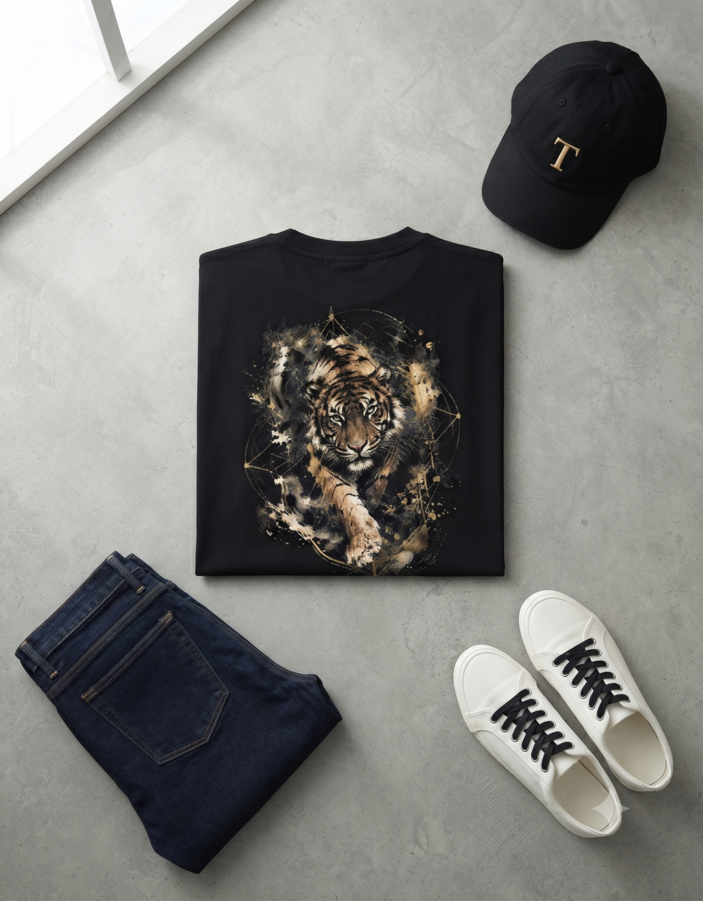 Prowling Tiger Oversized T-Shirt – Men's Graphic Tee
