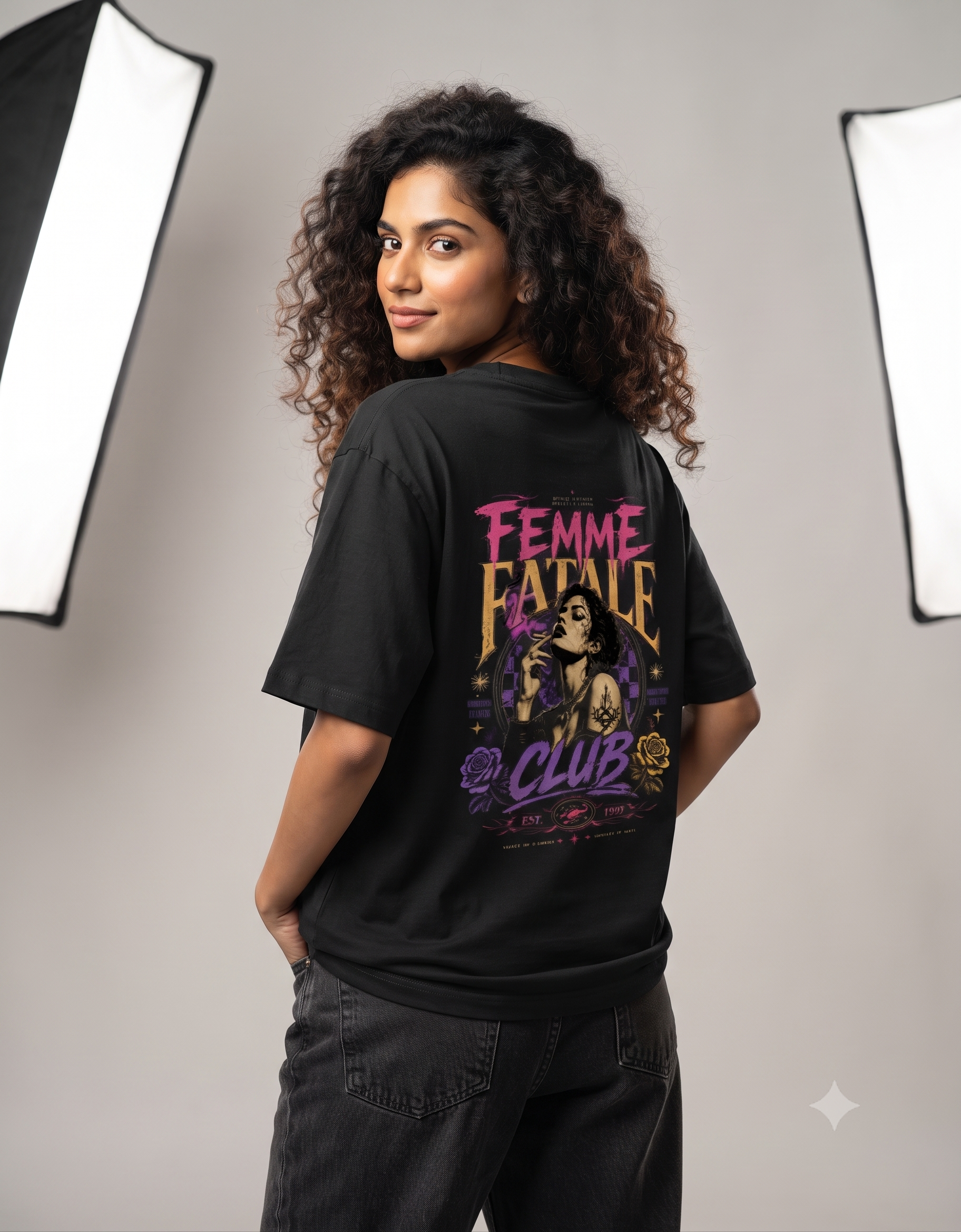 Femme Fatale Club Oversized T-Shirt – Men's Graphic Tee