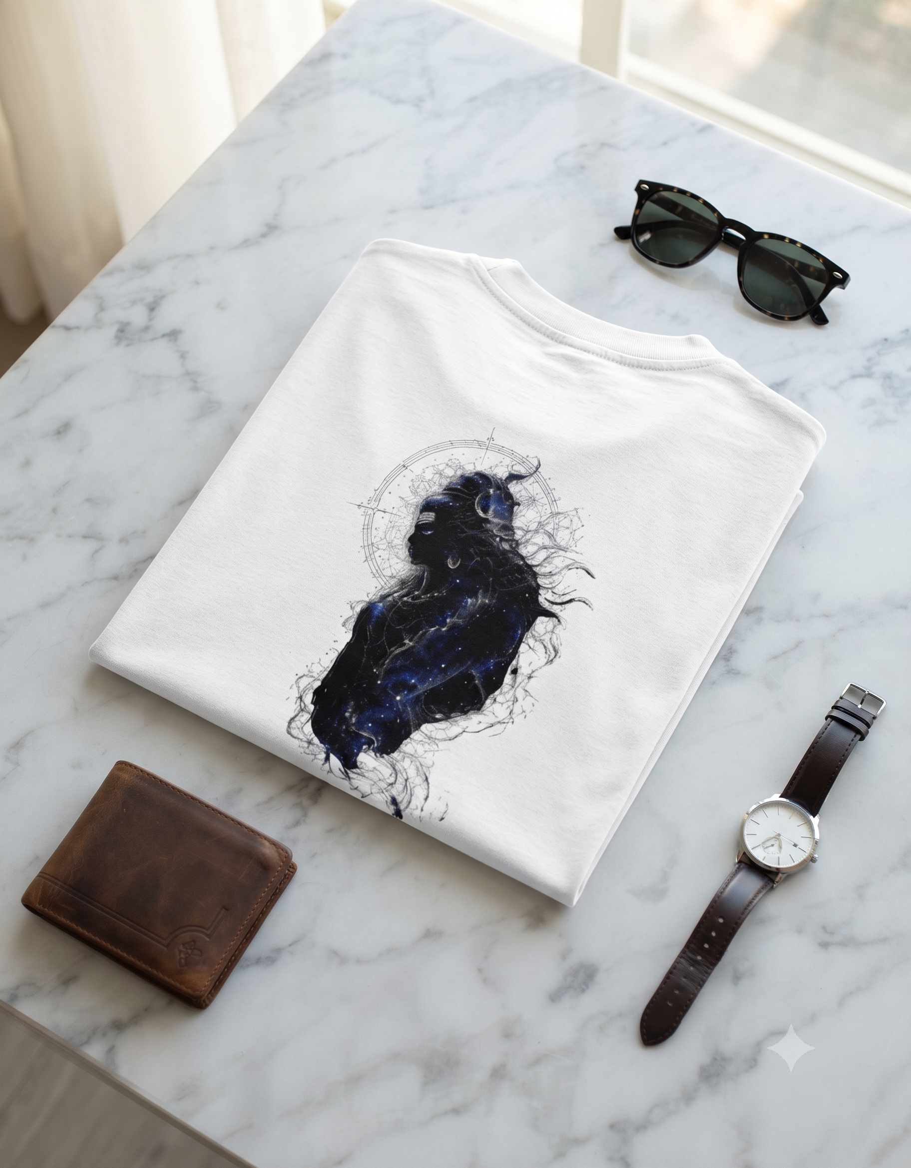 Cosmic Shiva Silhouette Oversized T-Shirt – Men's Graphic Tee
