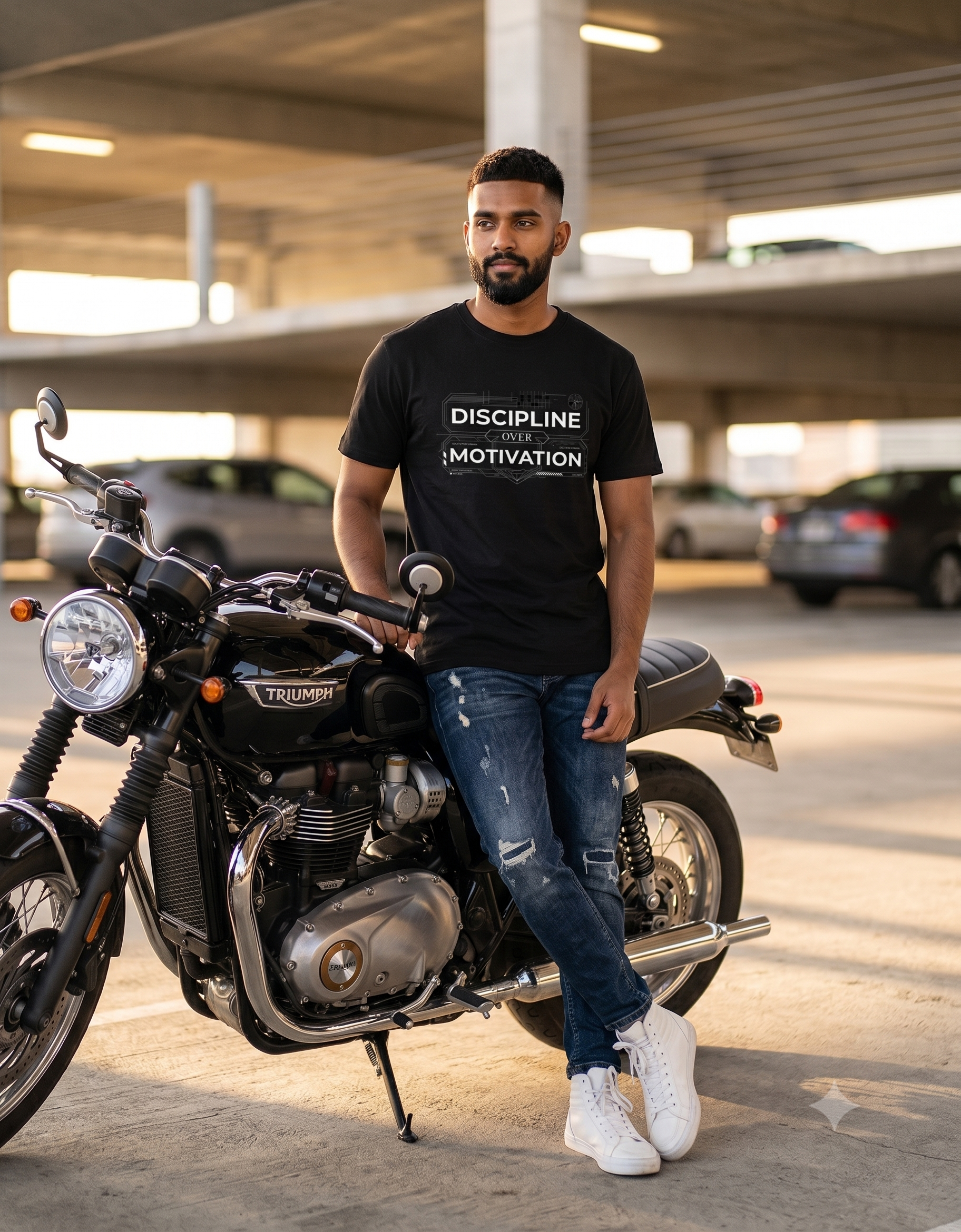 Discipline Over Motivation| Blueprint Graphic Classic T-Shirt