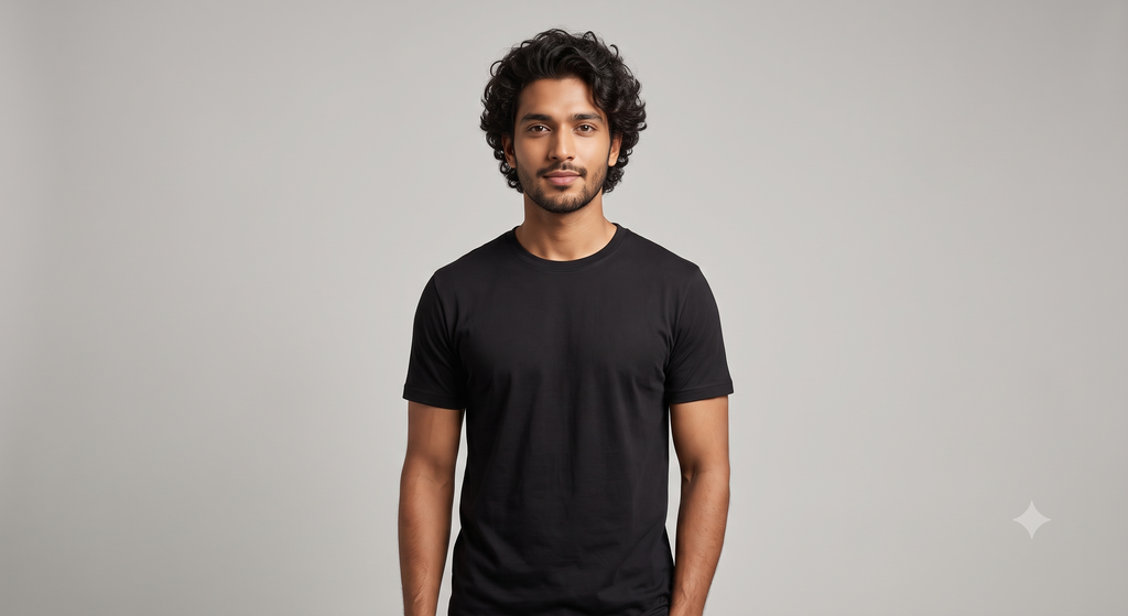 Black Classic Essential Plain Crew Neck T-Shirt – Everyday Tee