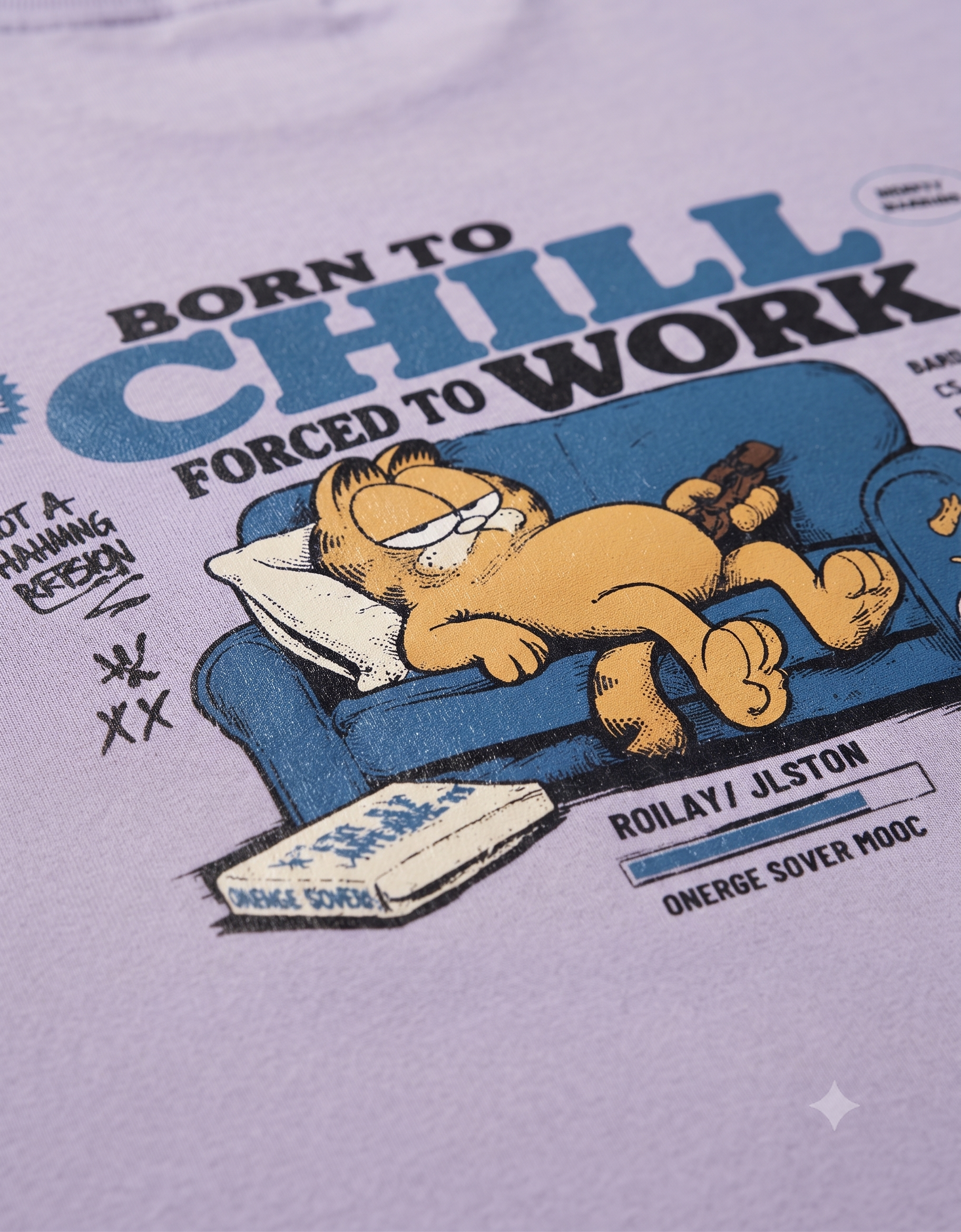 Born To Chill Lazy Cat Oversized T-Shirt – Men's Graphic Tee