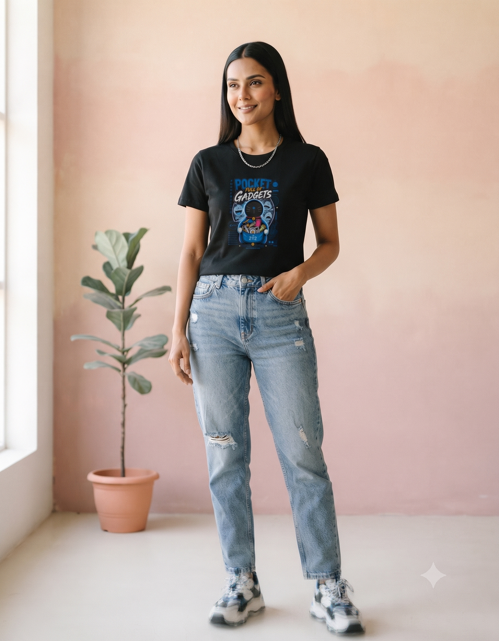 Pocket Full Of Gadgets Anime Character Women's Classic T-Shirt – Graphic Tee