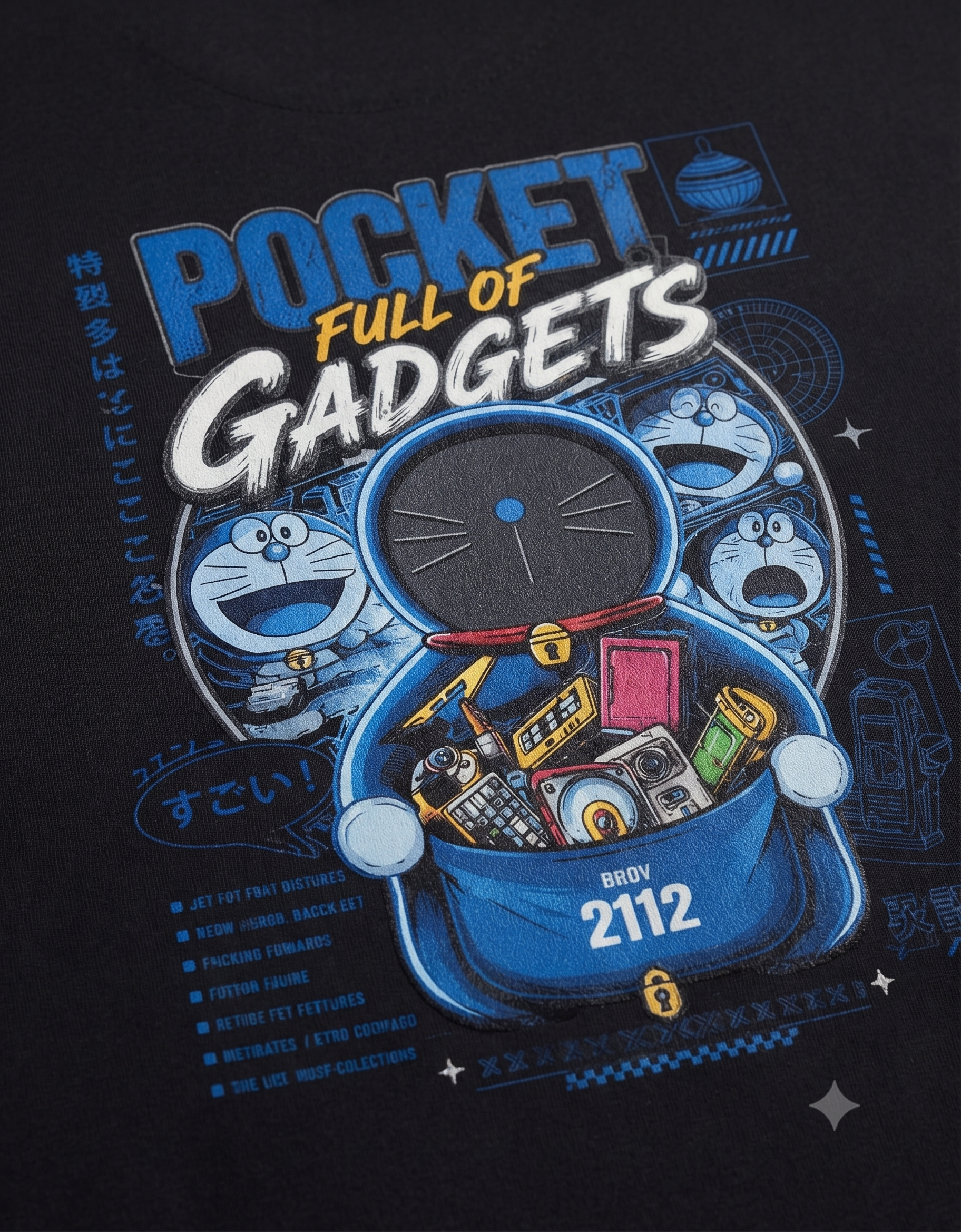 Pocket Full of Gadgets Retro-Future Oversized T-Shirt – Men's Graphic Tee