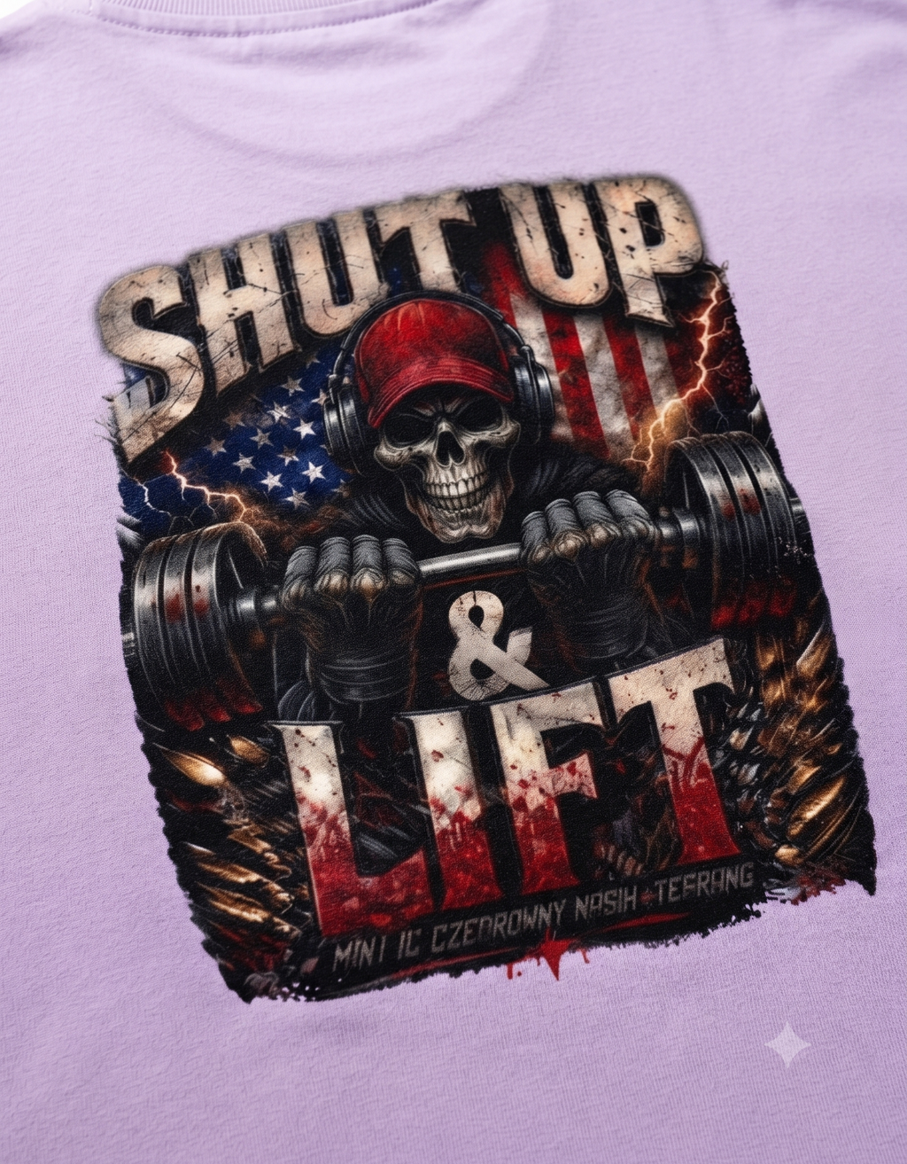 Shut Up & Lift Skull Oversized T-Shirt – Men's Graphic Gym Tee