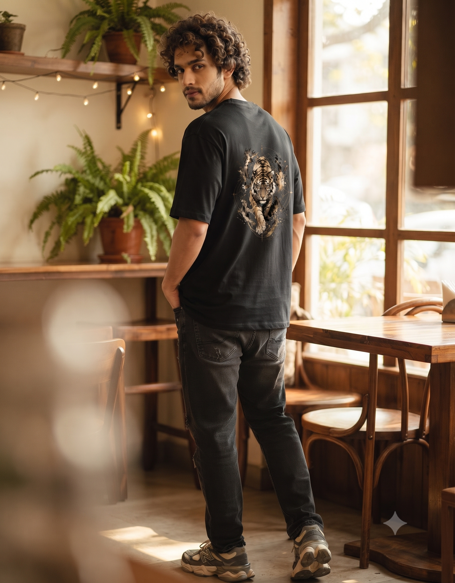 Prowling Tiger Oversized T-Shirt – Men's Graphic Tee
