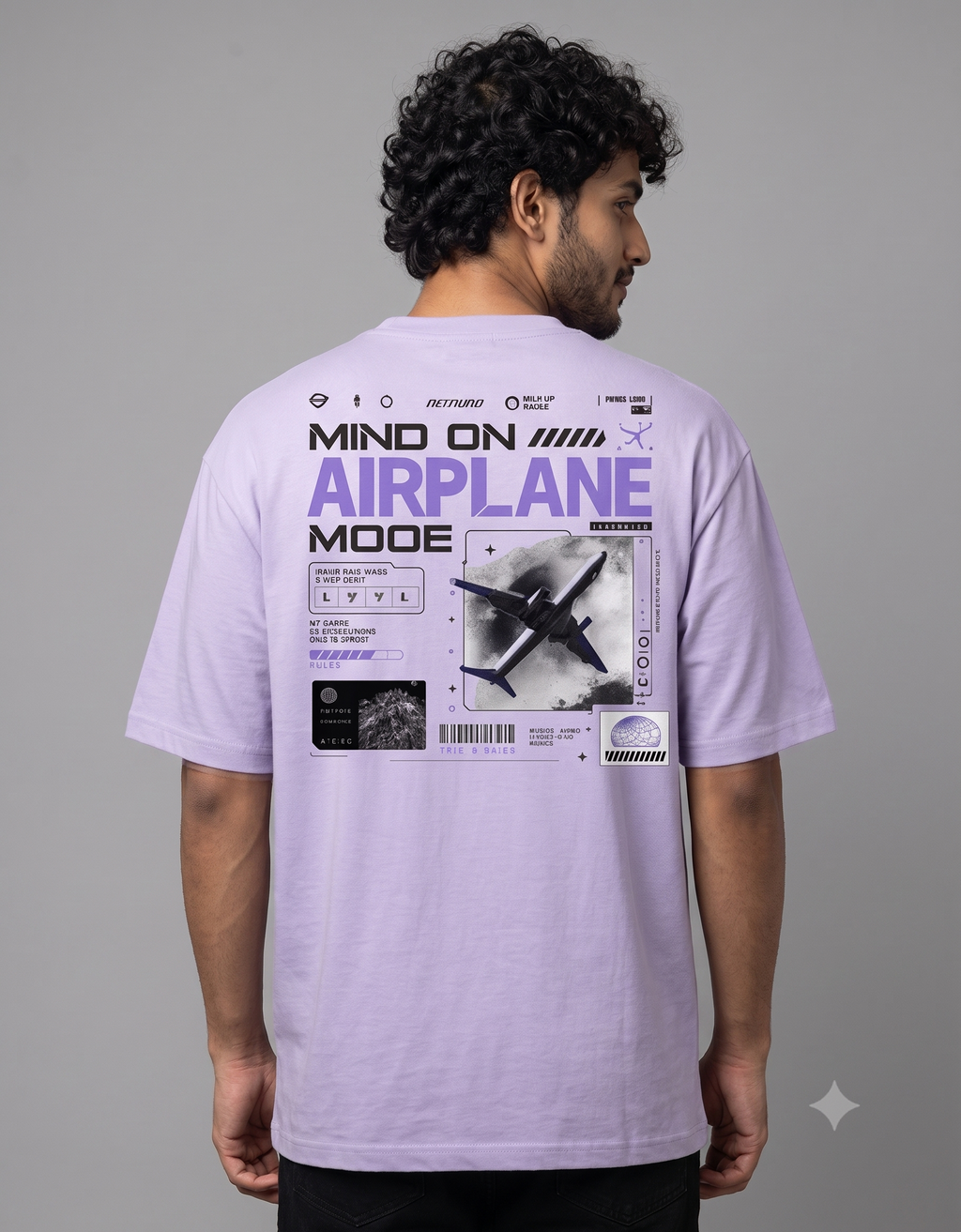 Mind On Airplane Mode Oversized T-Shirt – Men's Graphic Tee