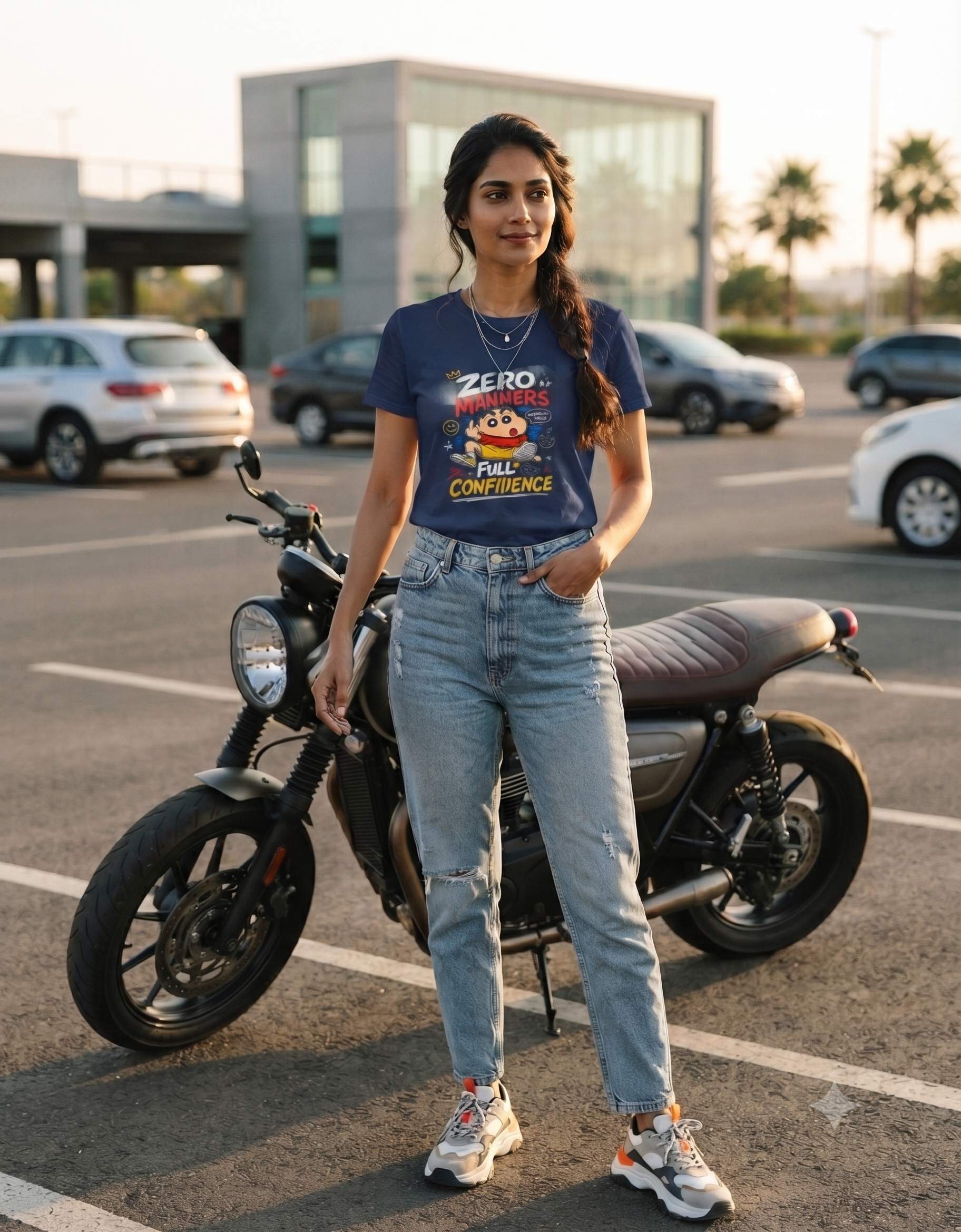Zero Manners Full Confidence Sketch Graphic Women's Classic T-Shirt – Tee