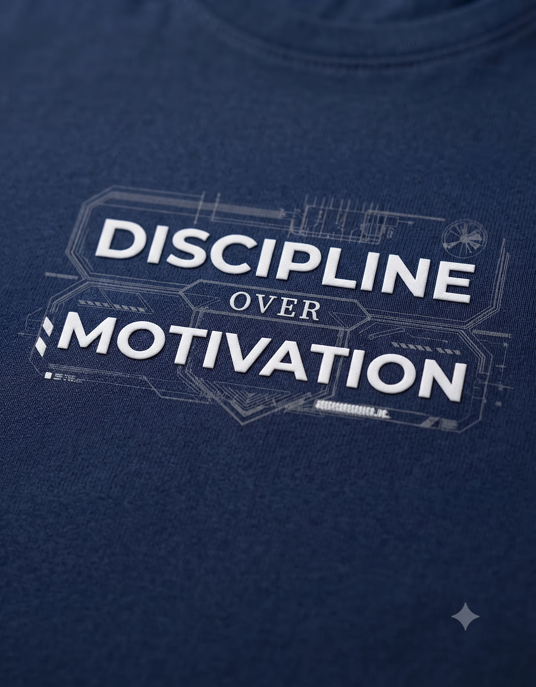 Discipline Over Motivation Blueprint Graphic Women's Classic T-Shirt – Tee
