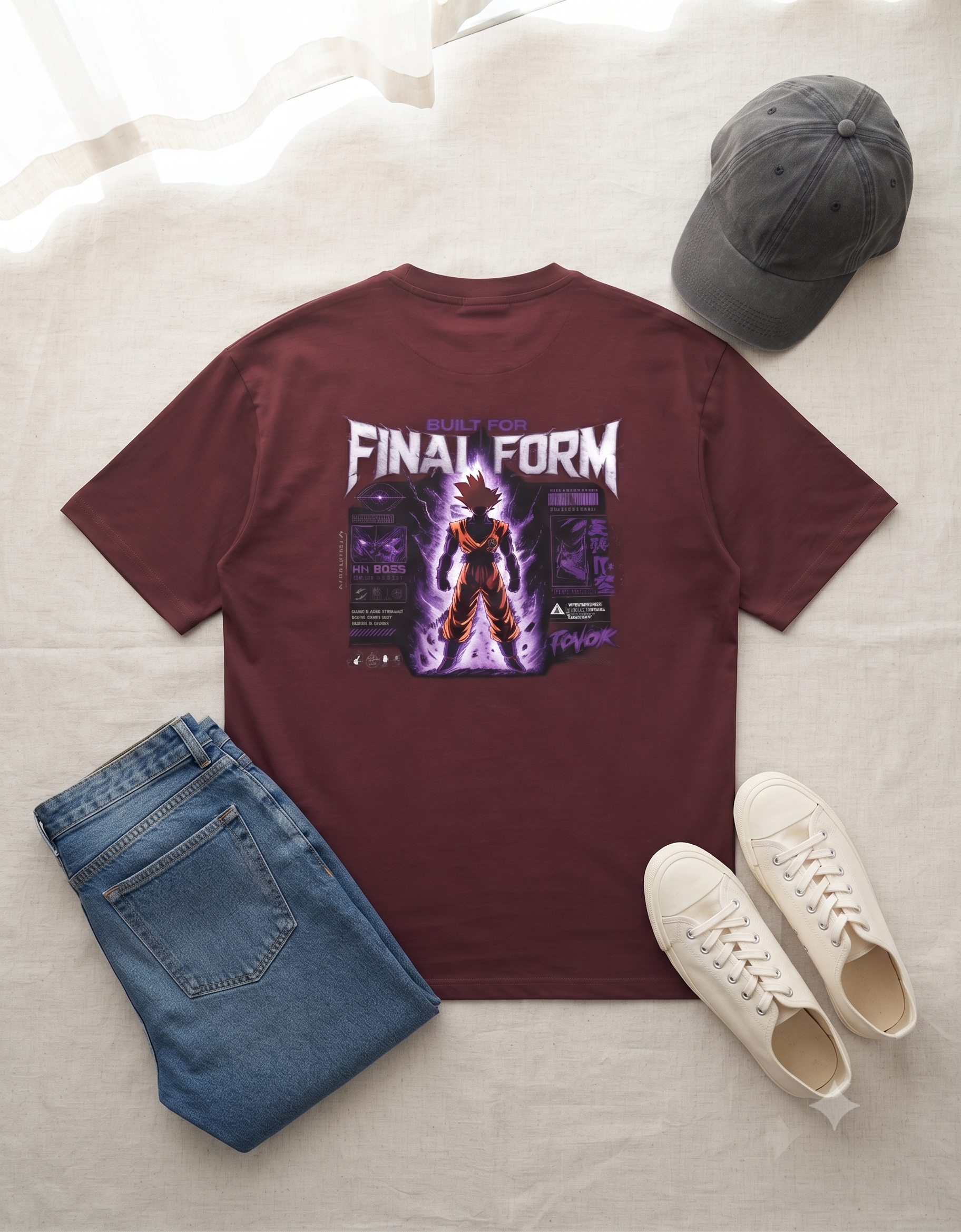 Built For Final Form Anime Silhouette Oversized T-Shirt – Graphic Tee