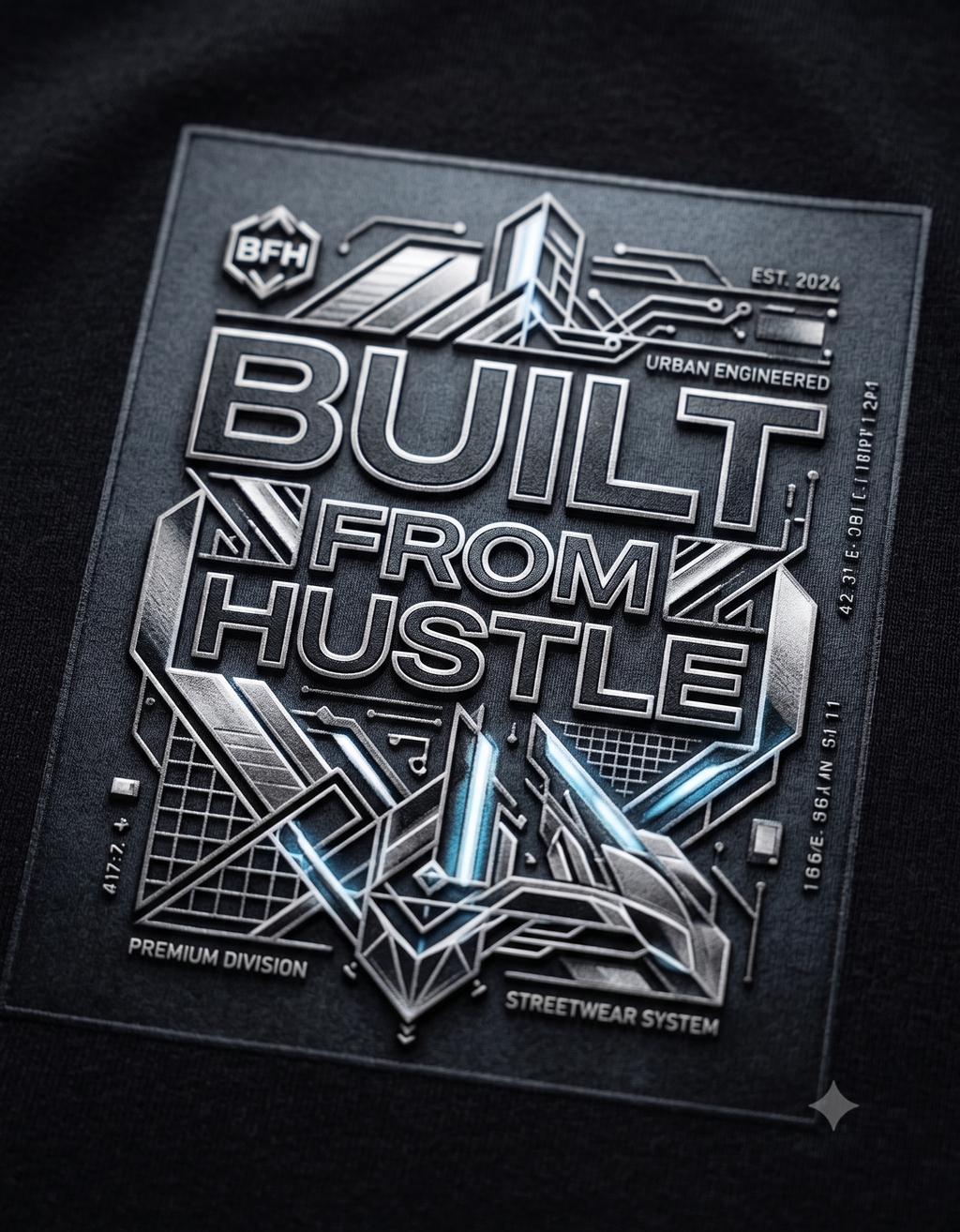 Built From Hustle Metallic Emblem Classic T-Shirt – Unisex Streetwear Tee