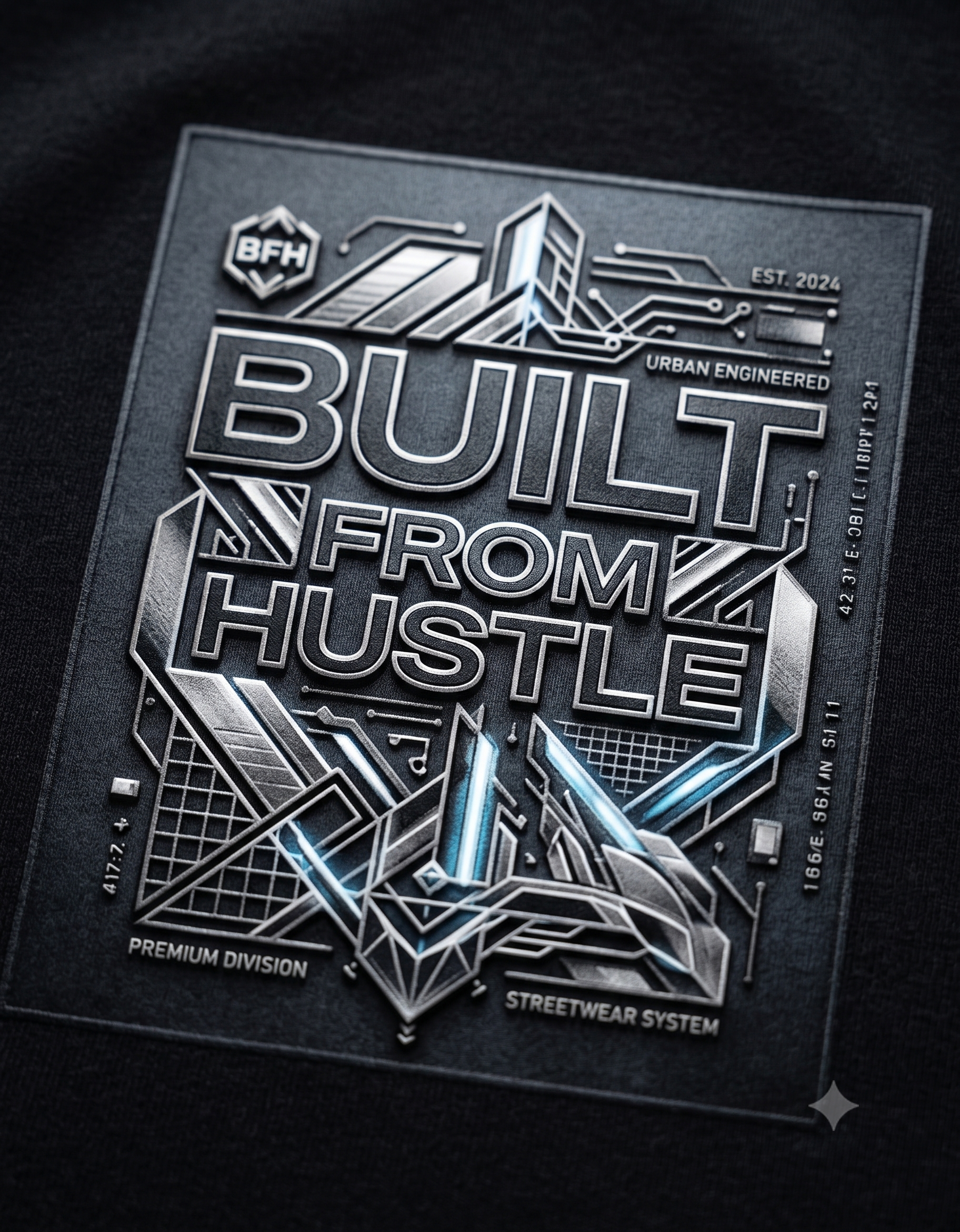 Built From Hustle Metallic Emblem Classic T-Shirt – Unisex Streetwear Tee