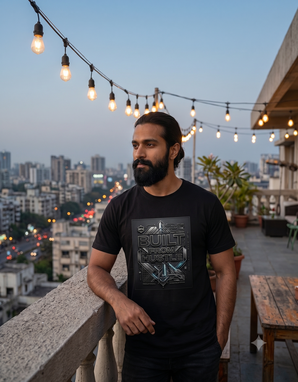 Built From Hustle Metallic Emblem Classic T-Shirt – Unisex Streetwear Tee