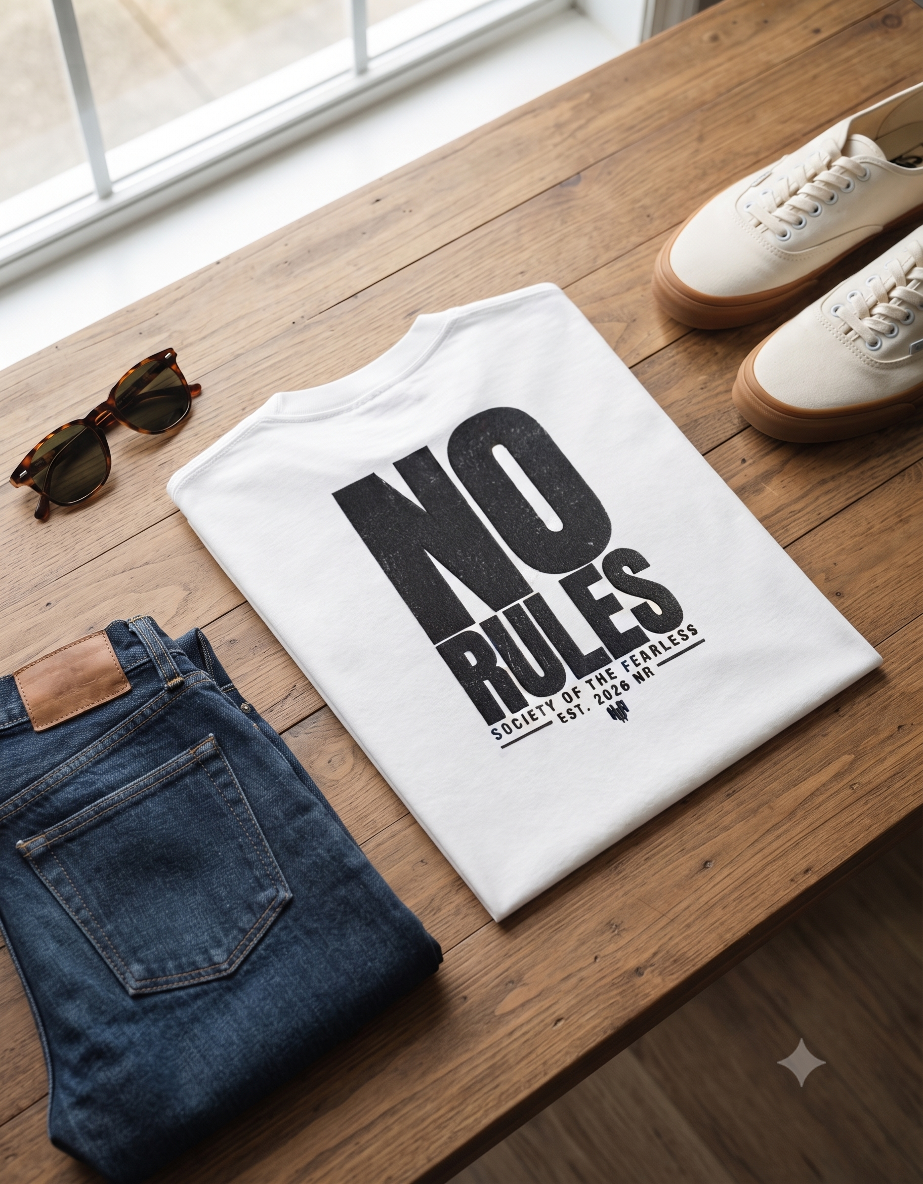 No Rules Bold Typography Classic T-Shirt – Men's Graphic Tee