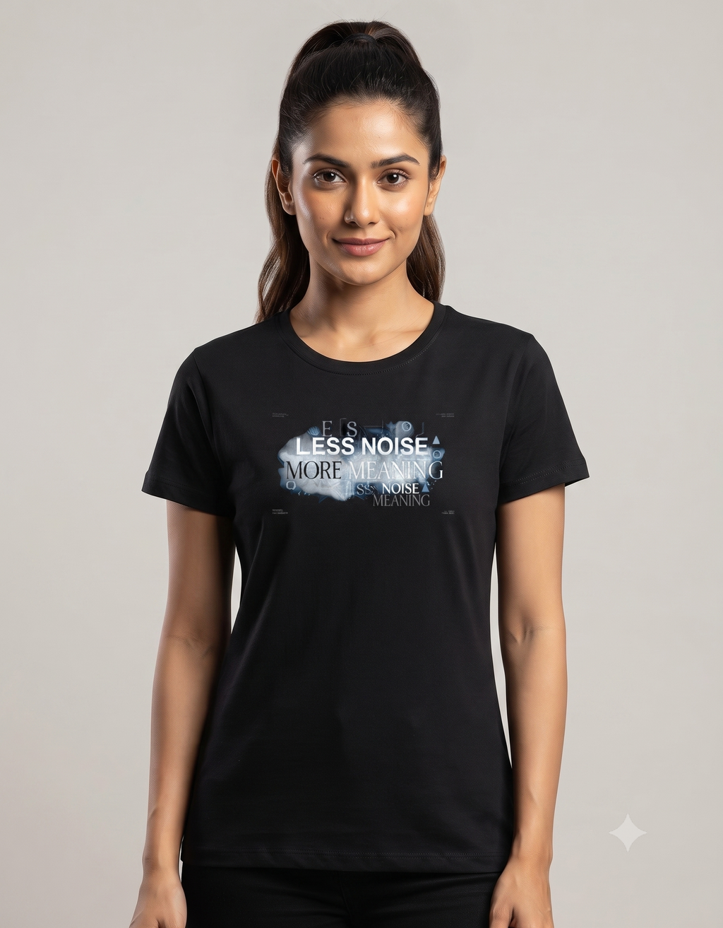 Less Noise More Meaning Watercolor Graphic Women's Classic T-Shirt – Tee