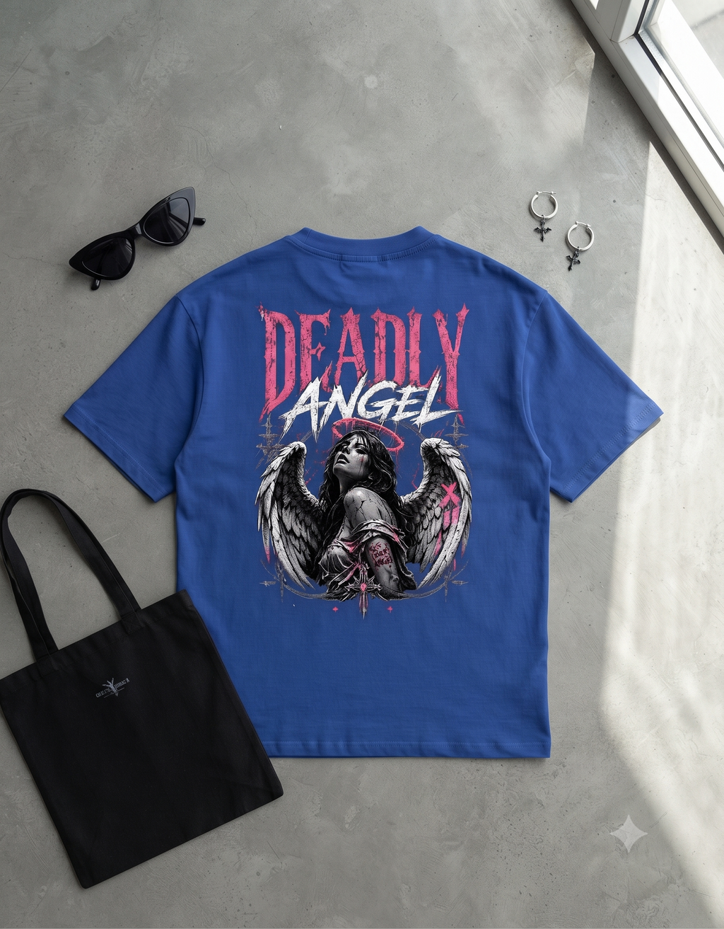 Deadly Angel Oversized T-Shirt – Women's Graphic Tee