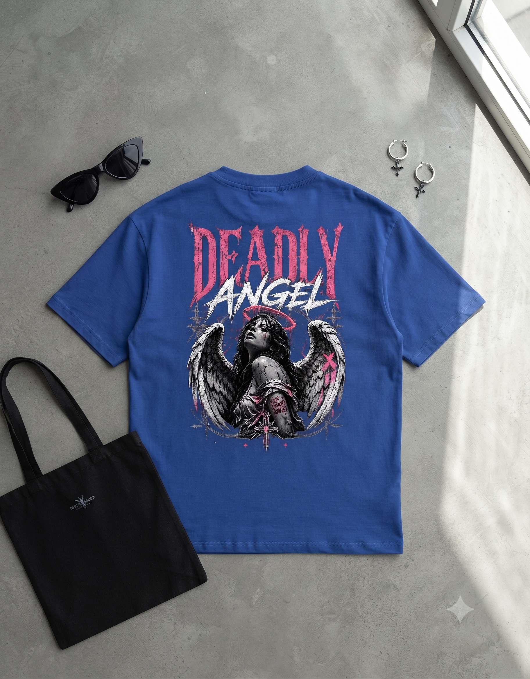 Deadly Angel Oversized T-Shirt – Women's Graphic Tee