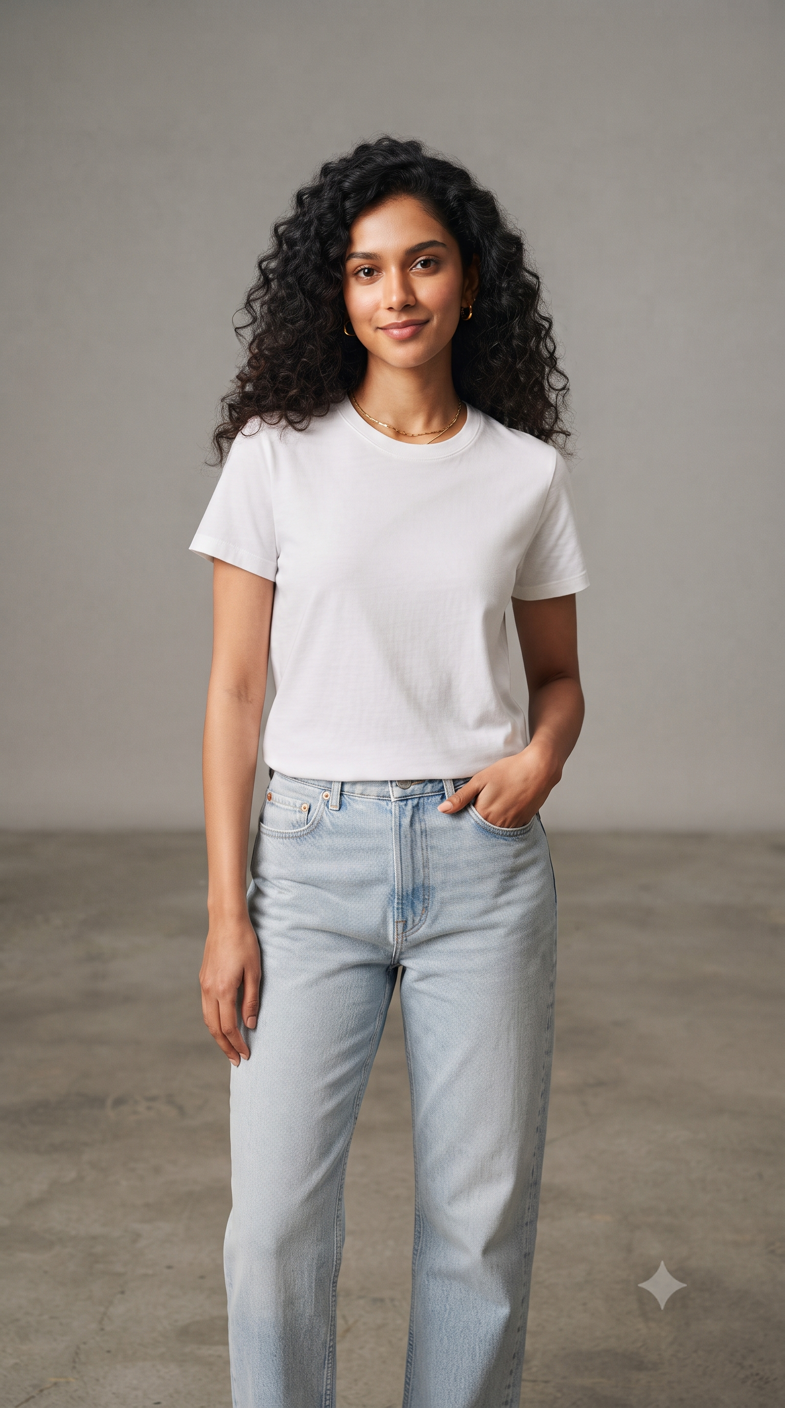 Women's	Classic	Plain	White	T-Shirt