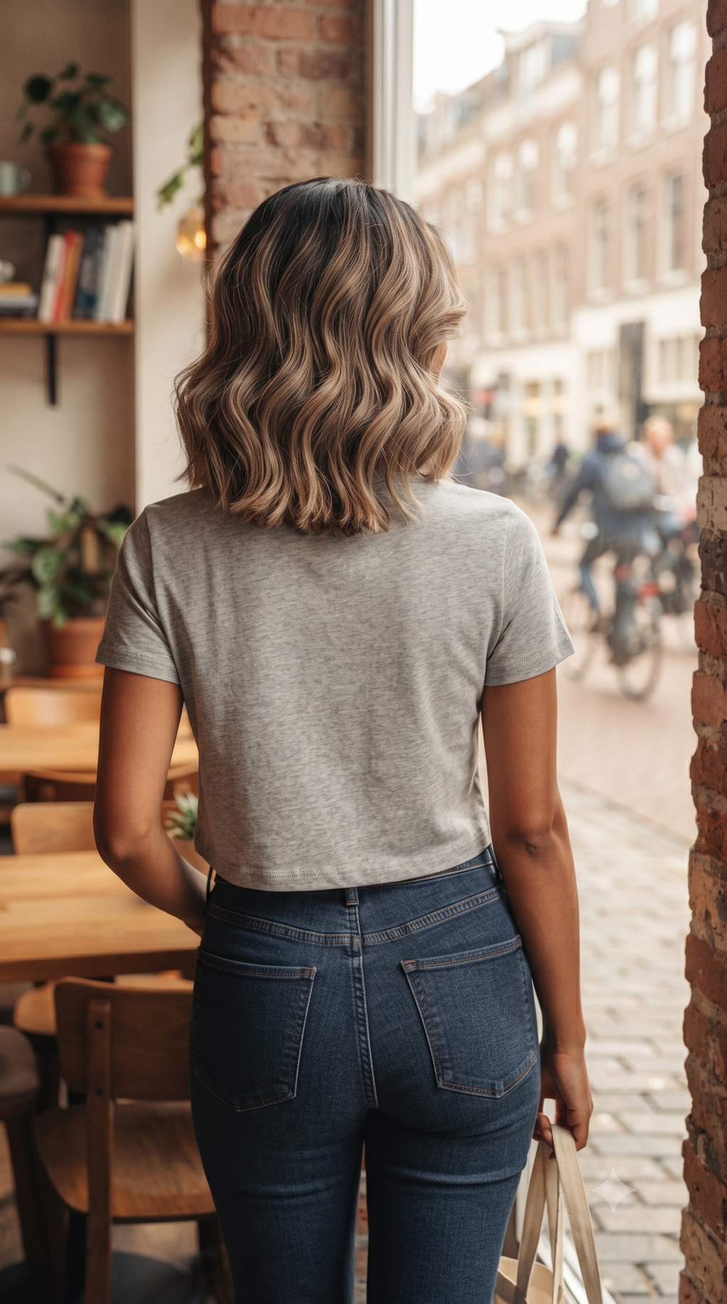Grey	Melange	Plain	Crop	Top
