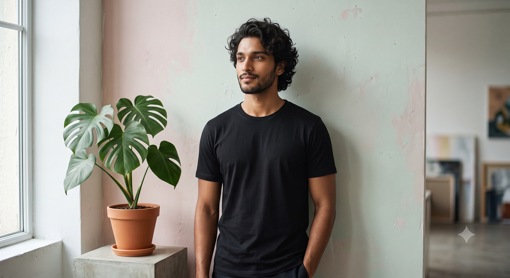 Black Classic Essential Plain Crew Neck T-Shirt – Everyday Tee