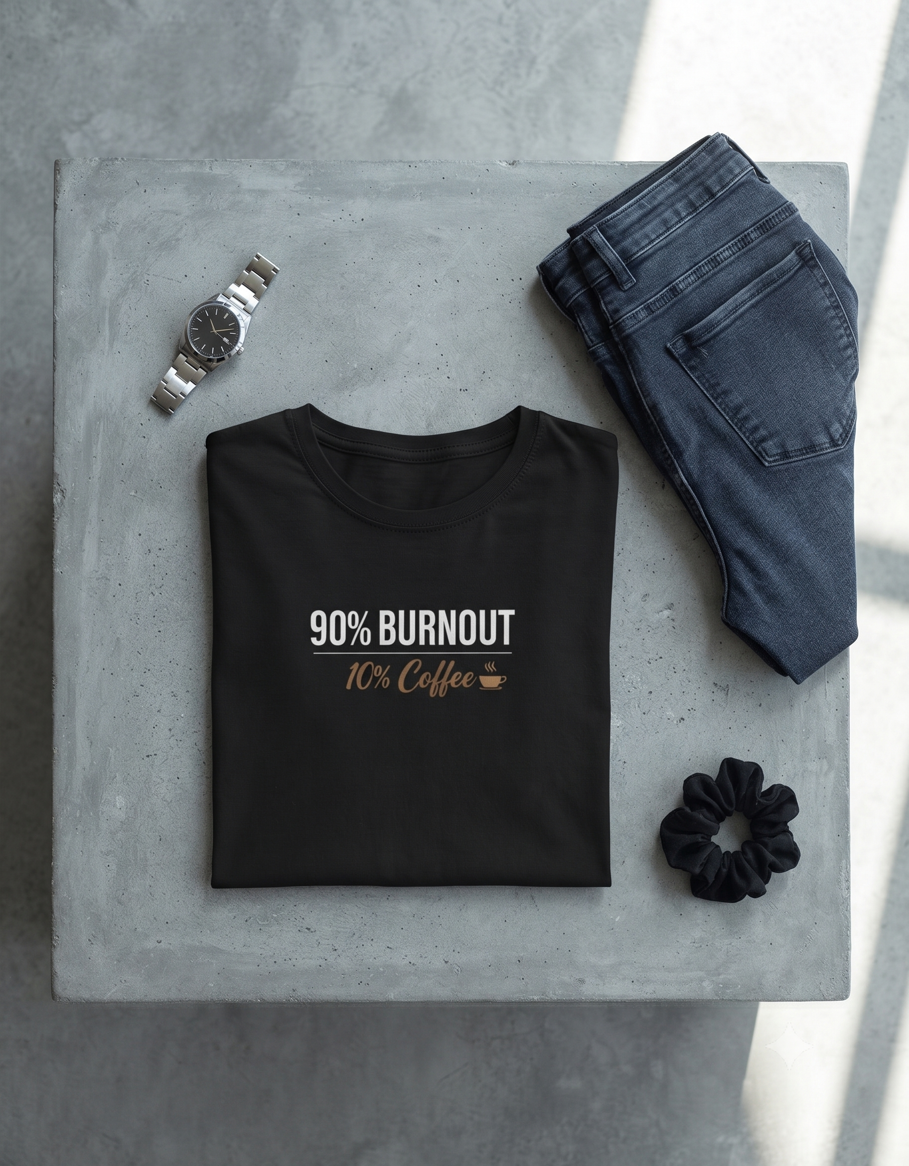 90% Burnout 10% Coffee Crop Top – Women's Graphic Tee