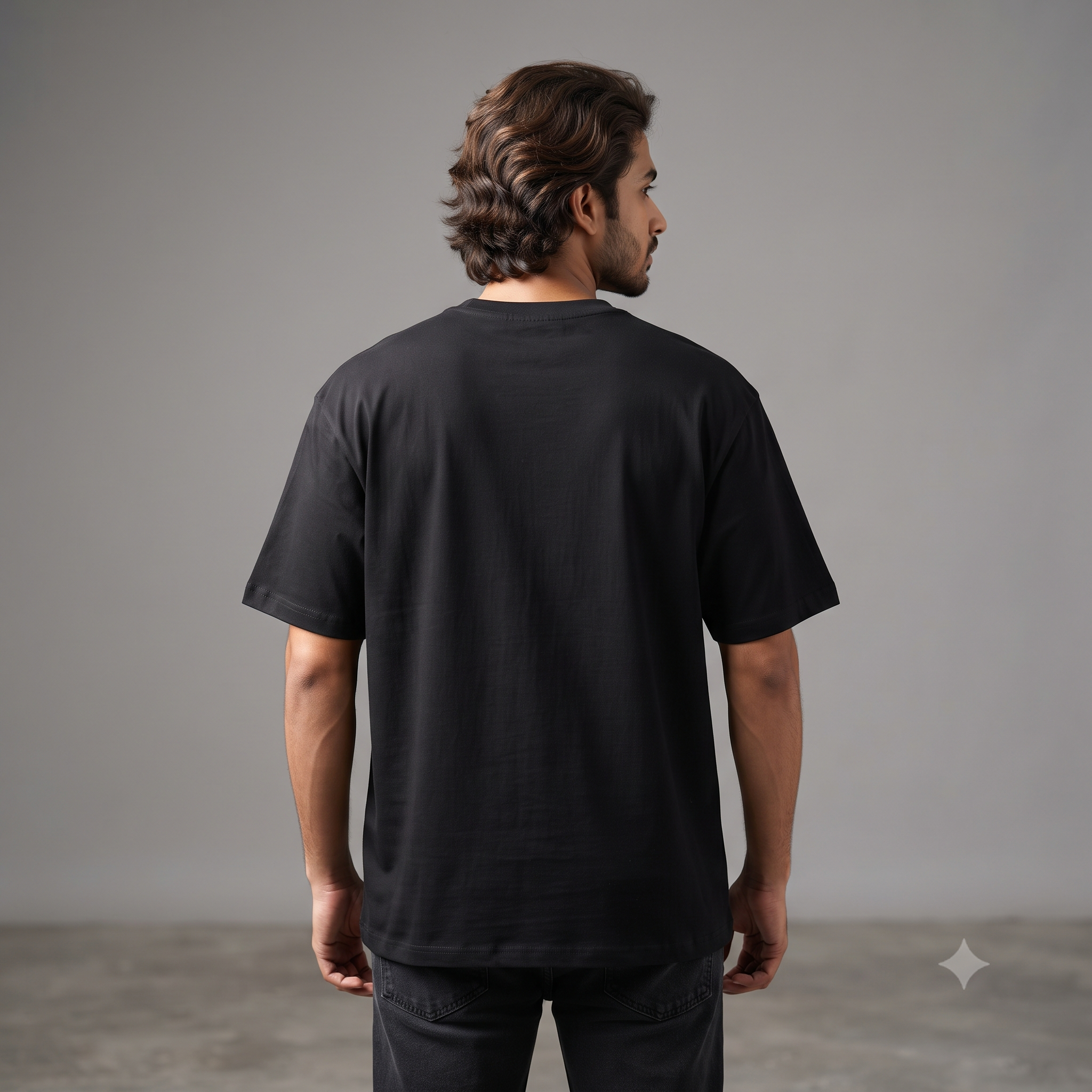 Plain	Black	Oversized	T-Shirt
