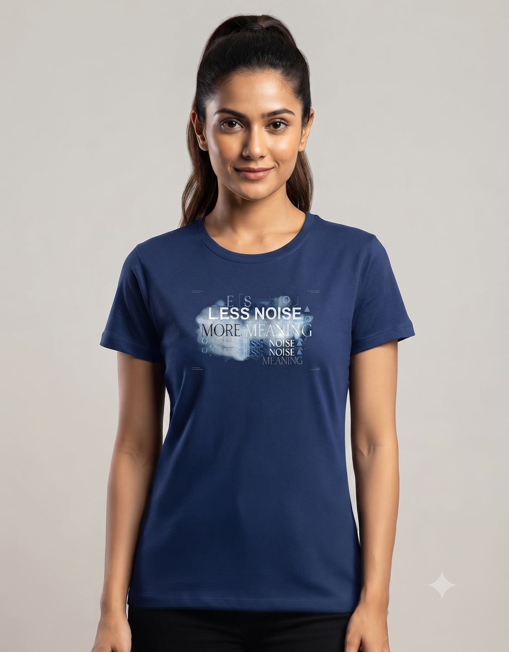 Less Noise More Meaning Watercolor Graphic Women's Classic T-Shirt – Tee