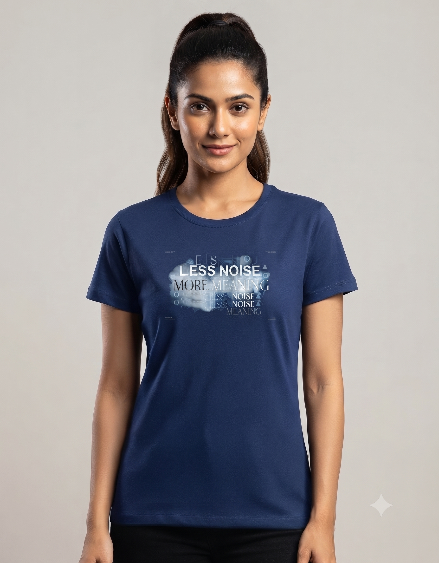 Less Noise More Meaning Watercolor Graphic Women's Classic T-Shirt – Tee