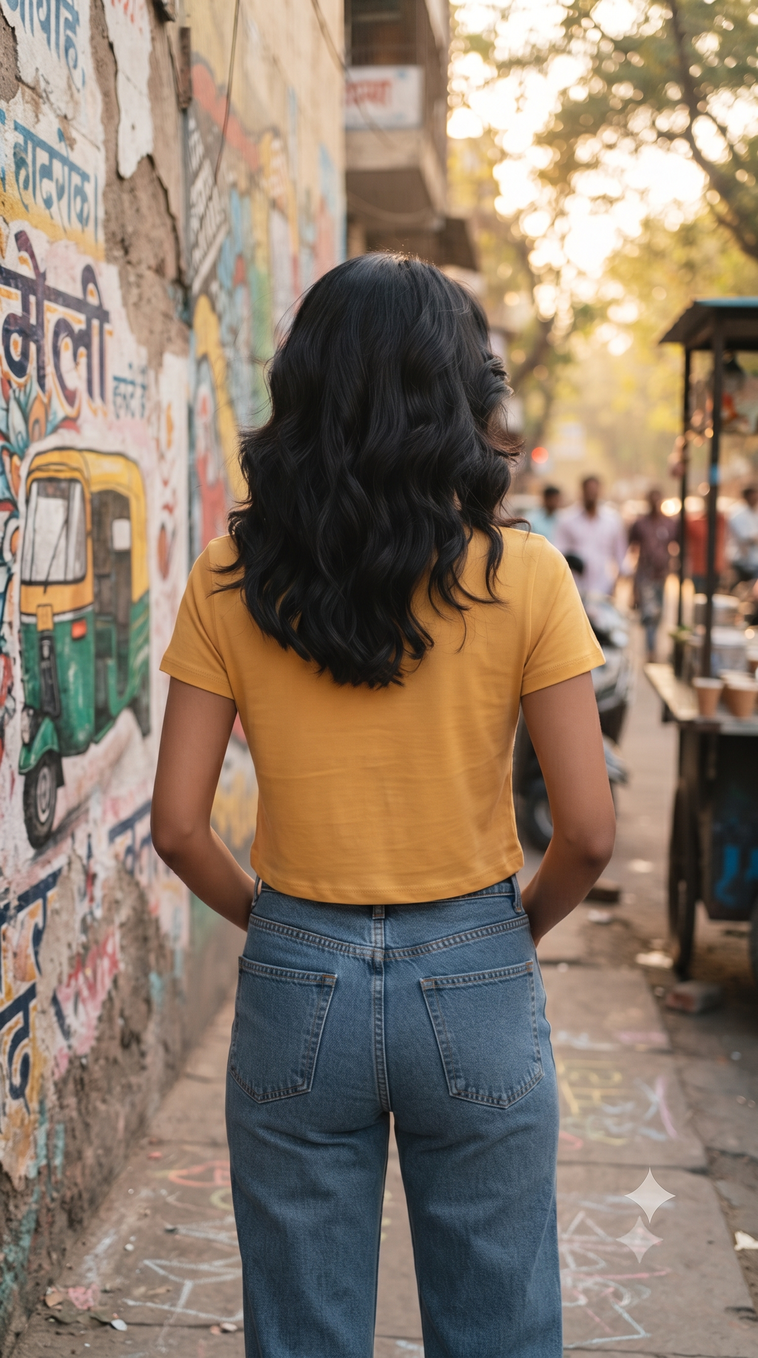 Golden	Yellow	Plain	Crop	Top