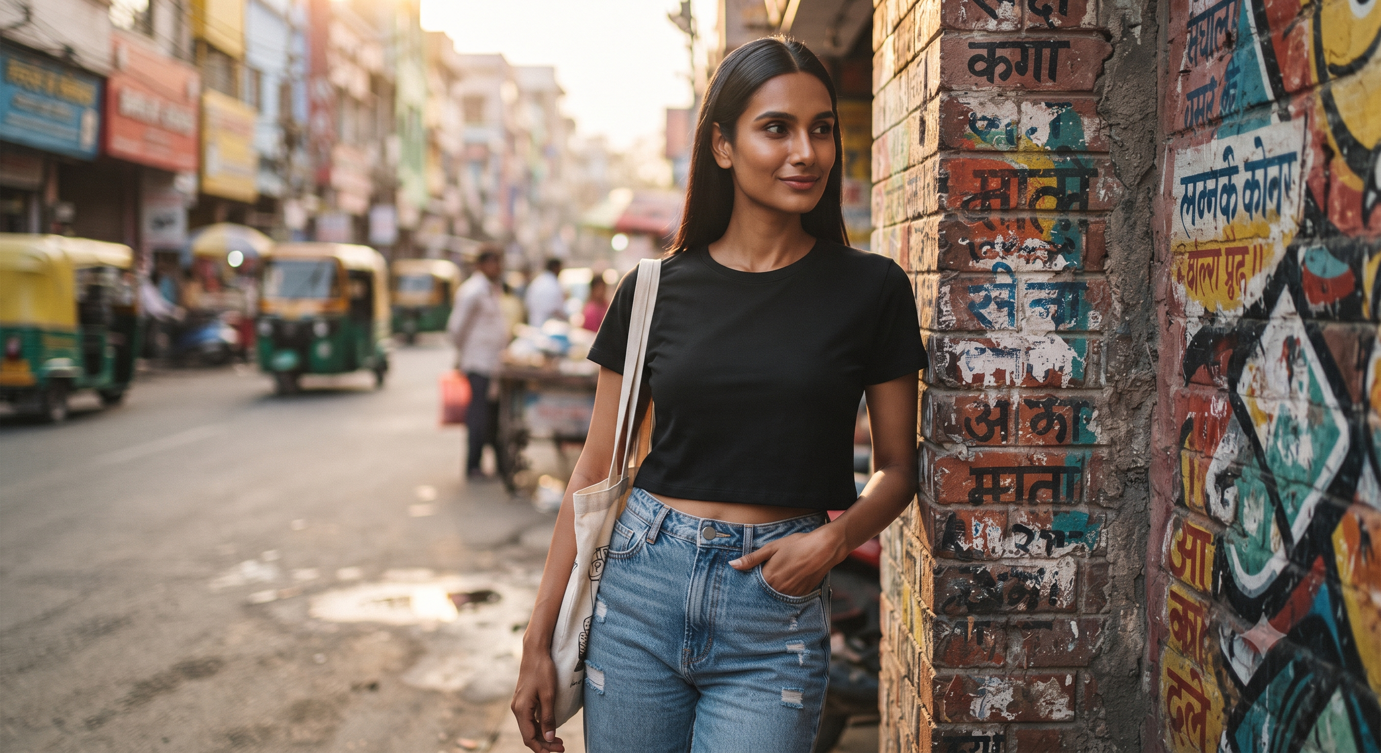 Black	Plain	Crop	Top
