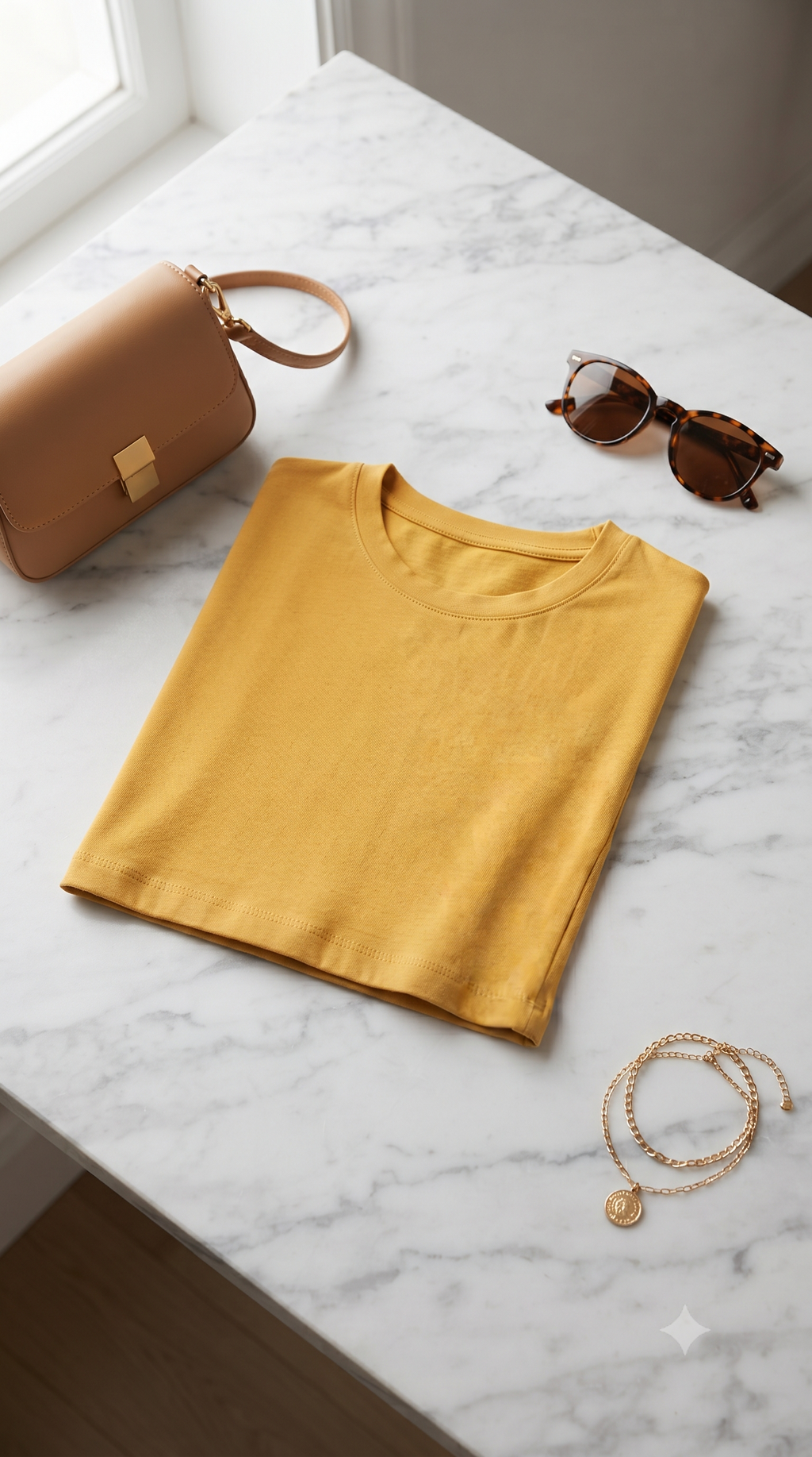 Golden	Yellow	Plain	Crop	Top