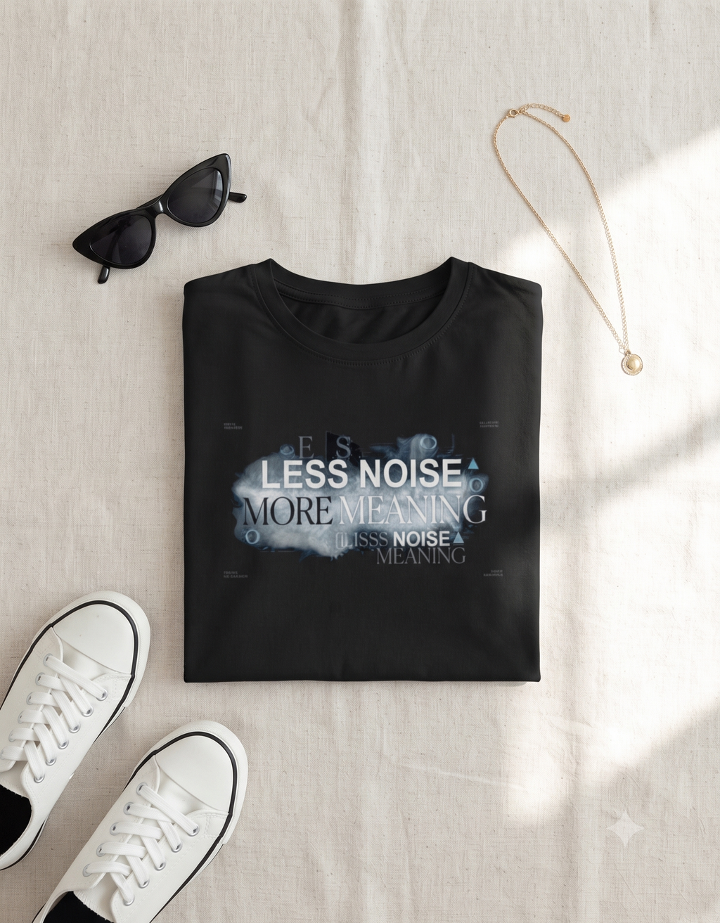 Less Noise More Meaning Crop Top | Minimalist Tee – Vibzo