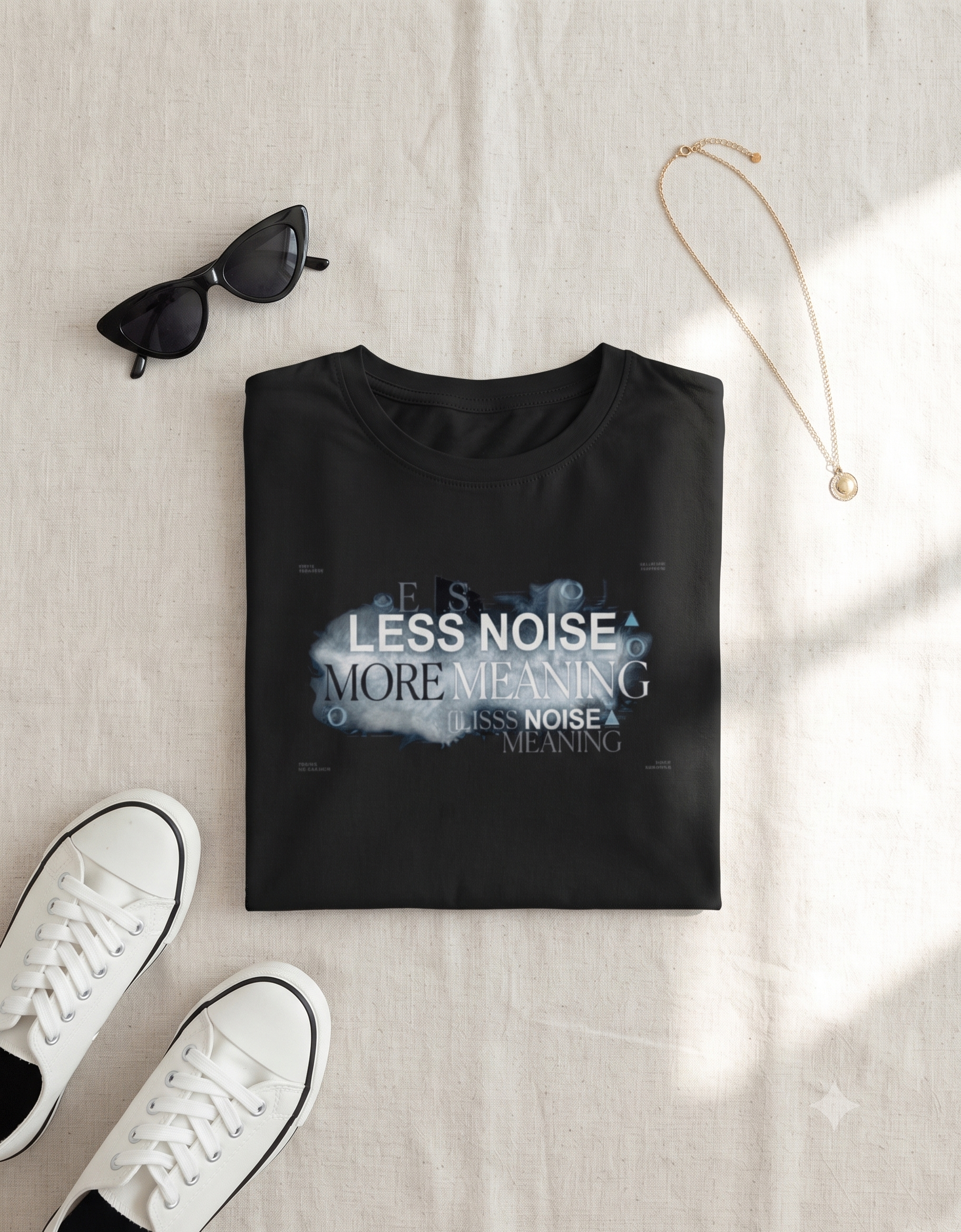 Less Noise More Meaning Crop Top | Minimalist Tee – Vibzo